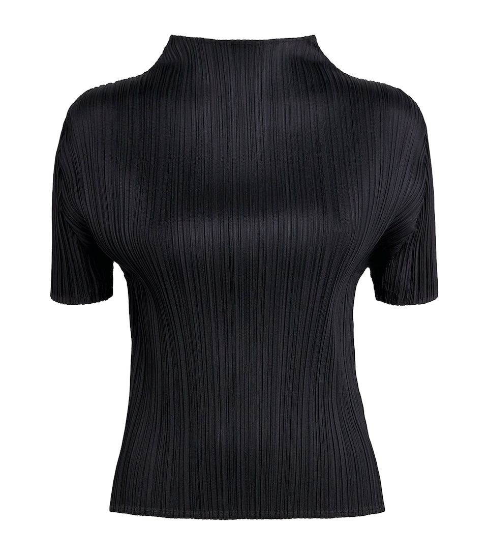 Pleats Please Issey Miyake Womens Pleated Monthly Colors September T-Shirt Black