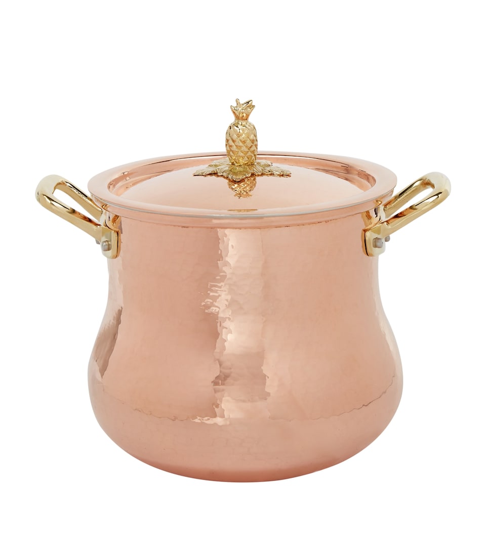 Historia Hammered Copper Decor Belly-Shaped Stock Pot (20cm)