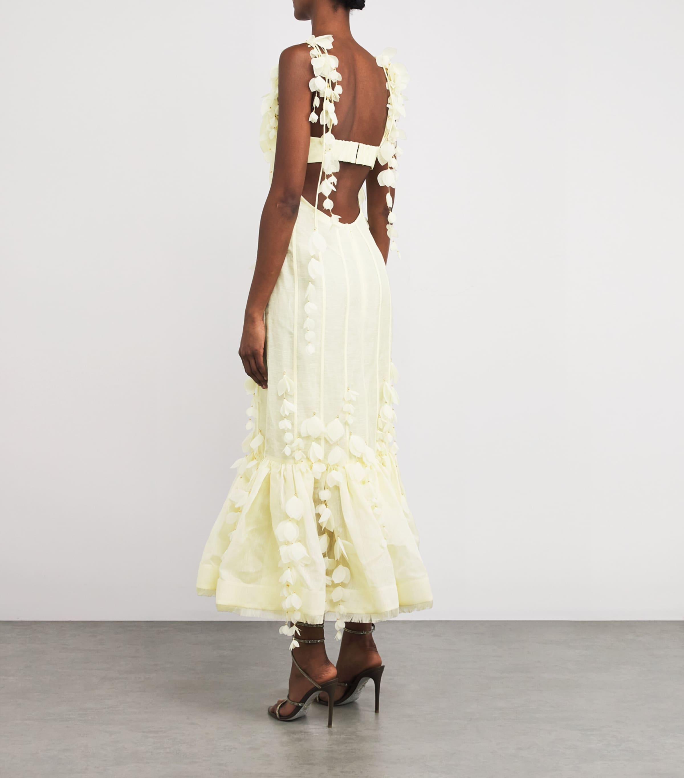 【Zimmermann】ハリデイ ハンドクロシェドレス Cotton Lurex Stripe Lace Gather Sleeve Dress | Pasand by ne