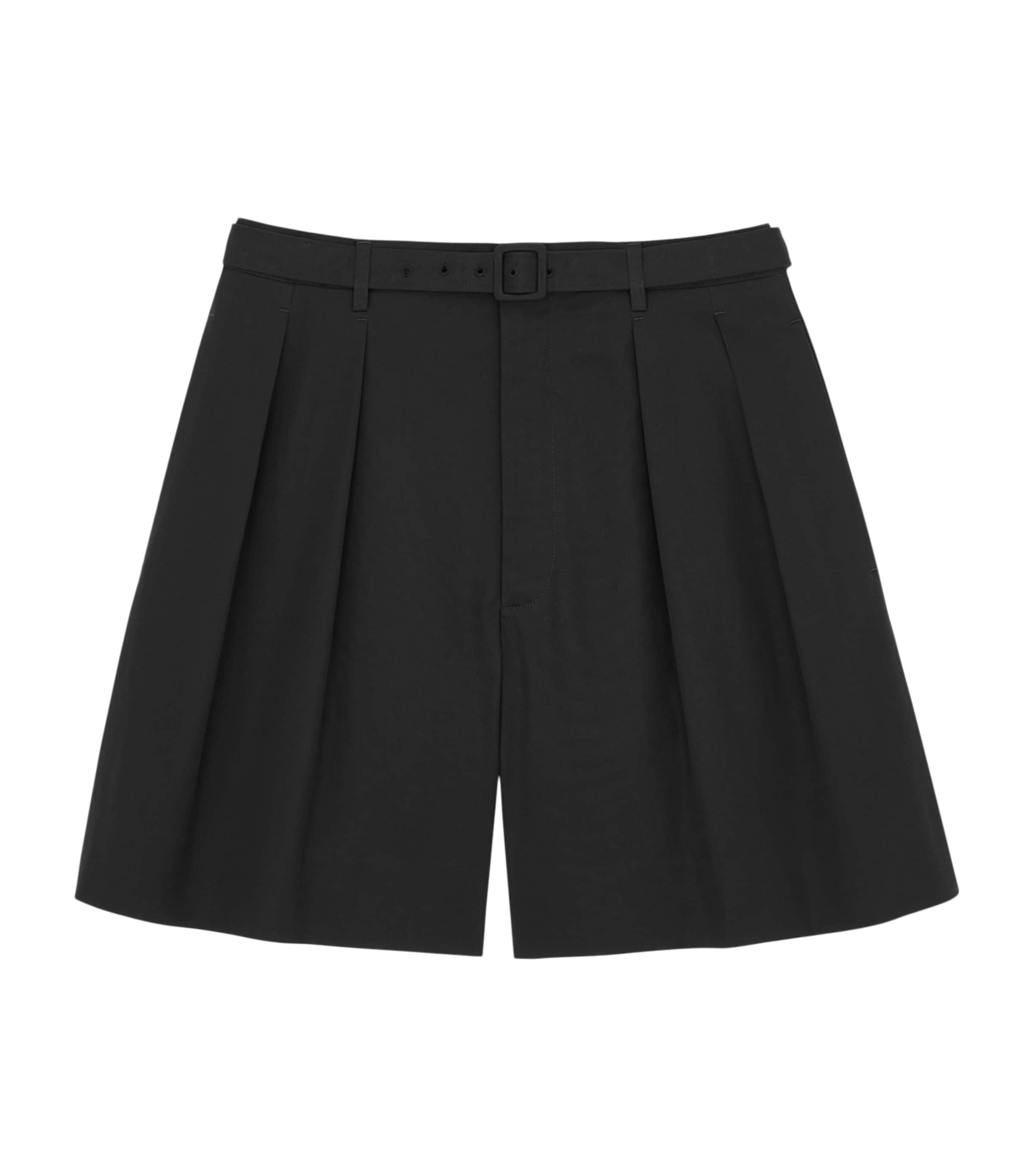 Cotton Pleated Shorts