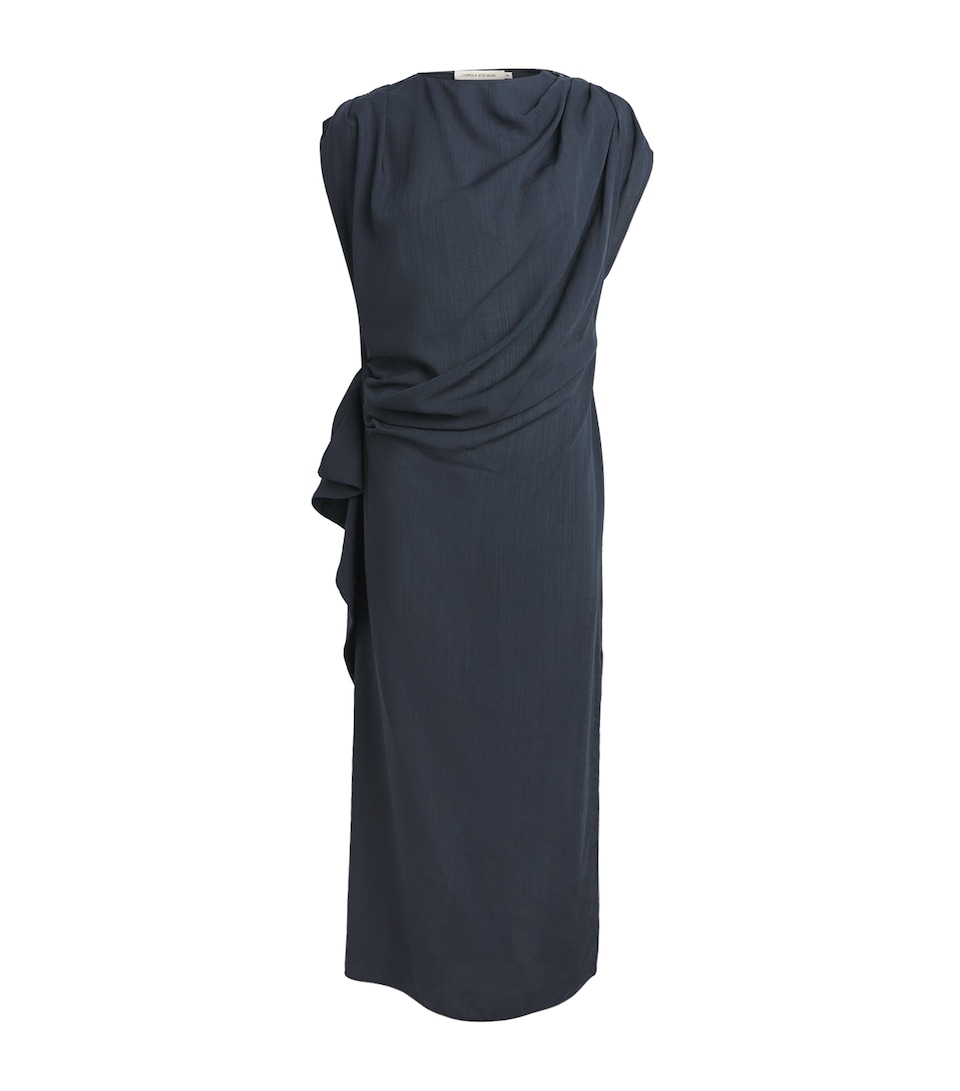 CAMILLA AND MARC Womens Draped Audry Maxi Dress French Navy