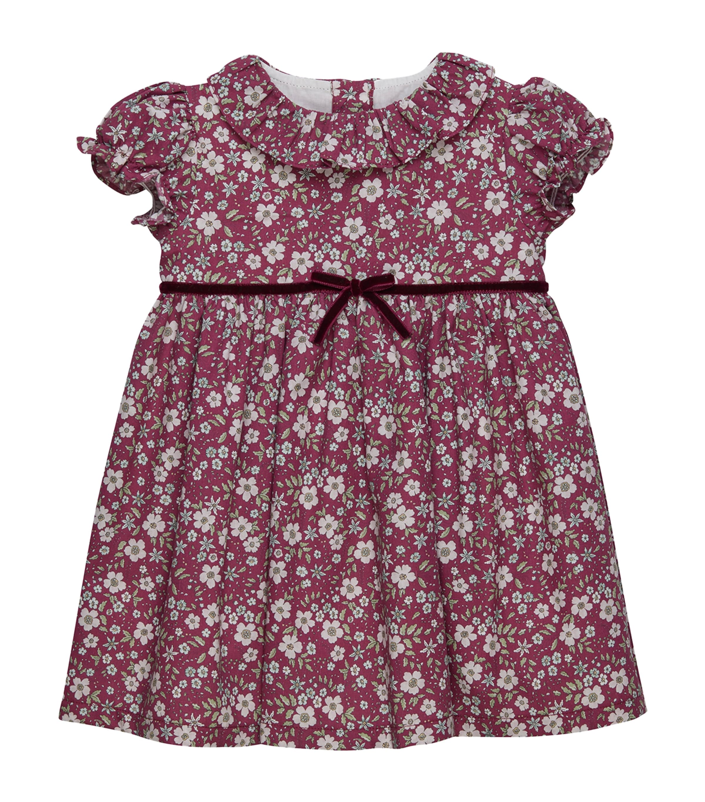 Trotters Floral Maggie Dress (6-24 Months) Claret