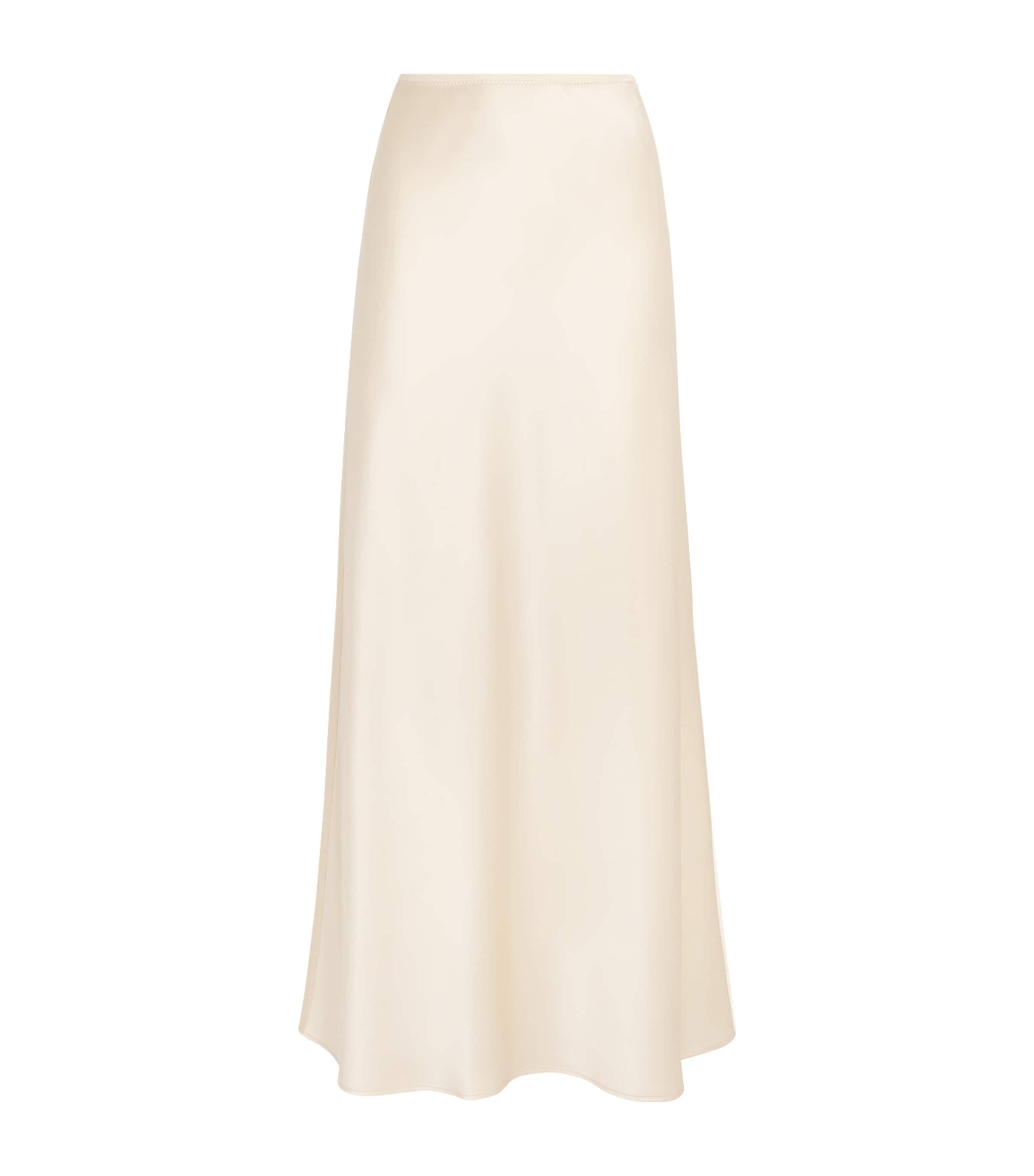 Joseph Womens Silk Satin Isaak Maxi Skirt Sandstone