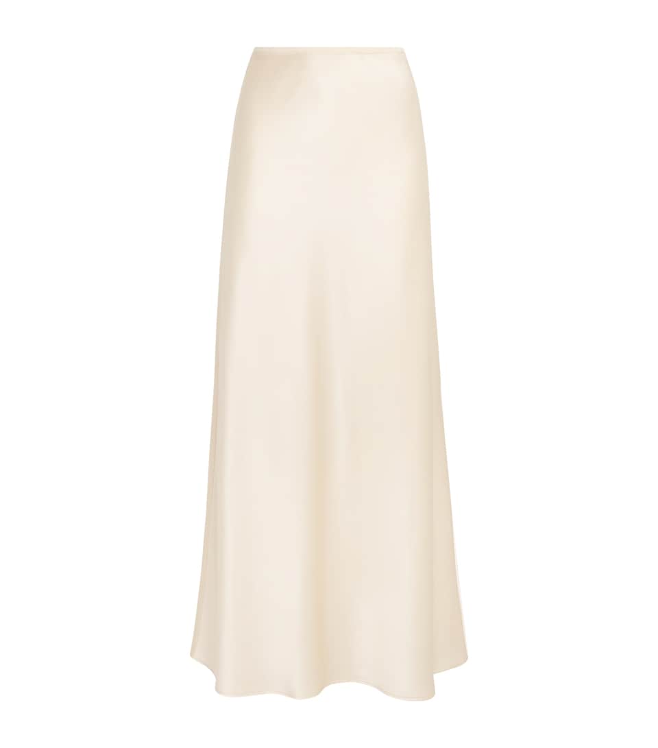 Joseph Womens Silk Satin Isaak Maxi Skirt Sandstone