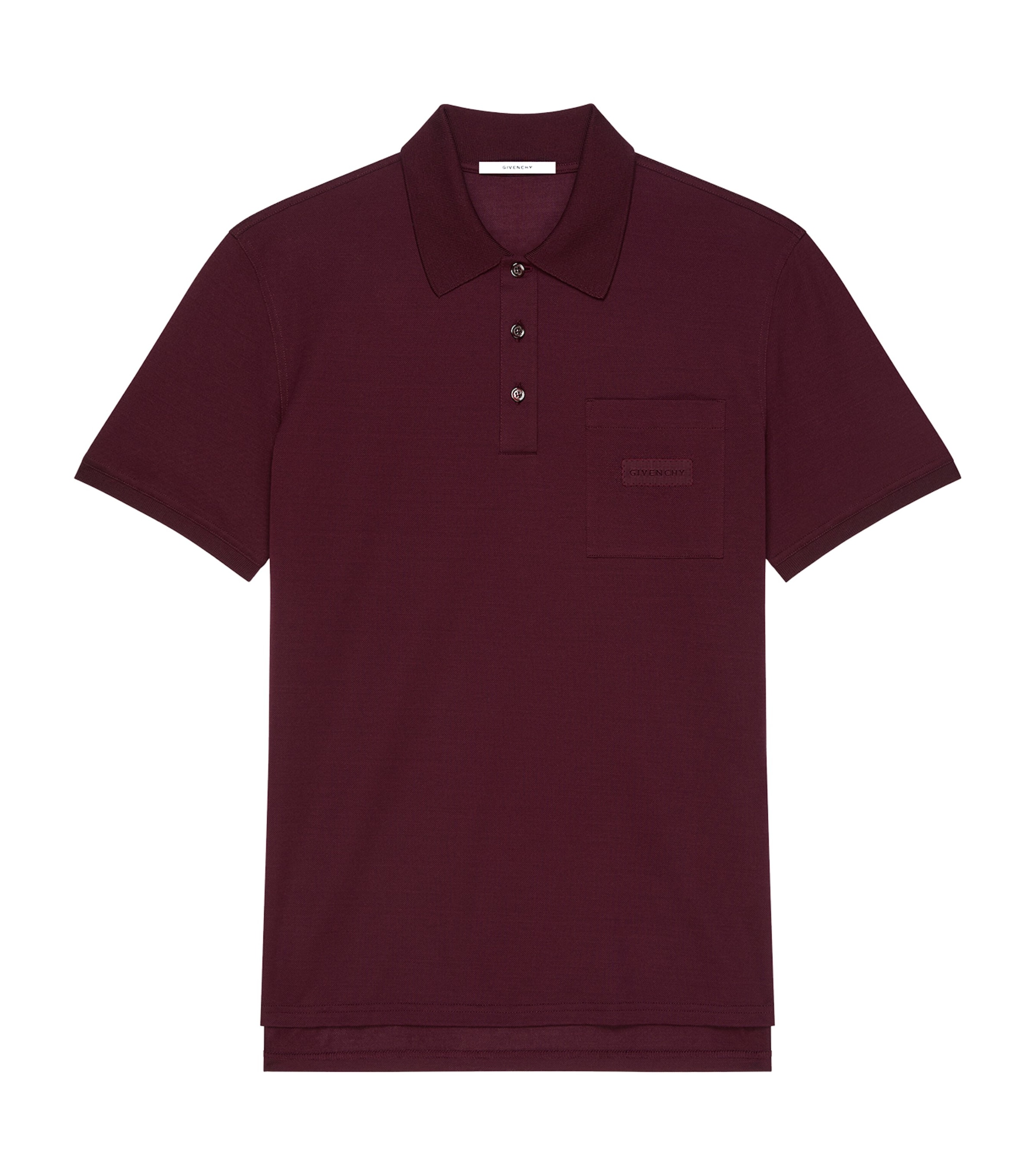 Givenchy Mens Cotton Logo Polo Shirt Burgundy