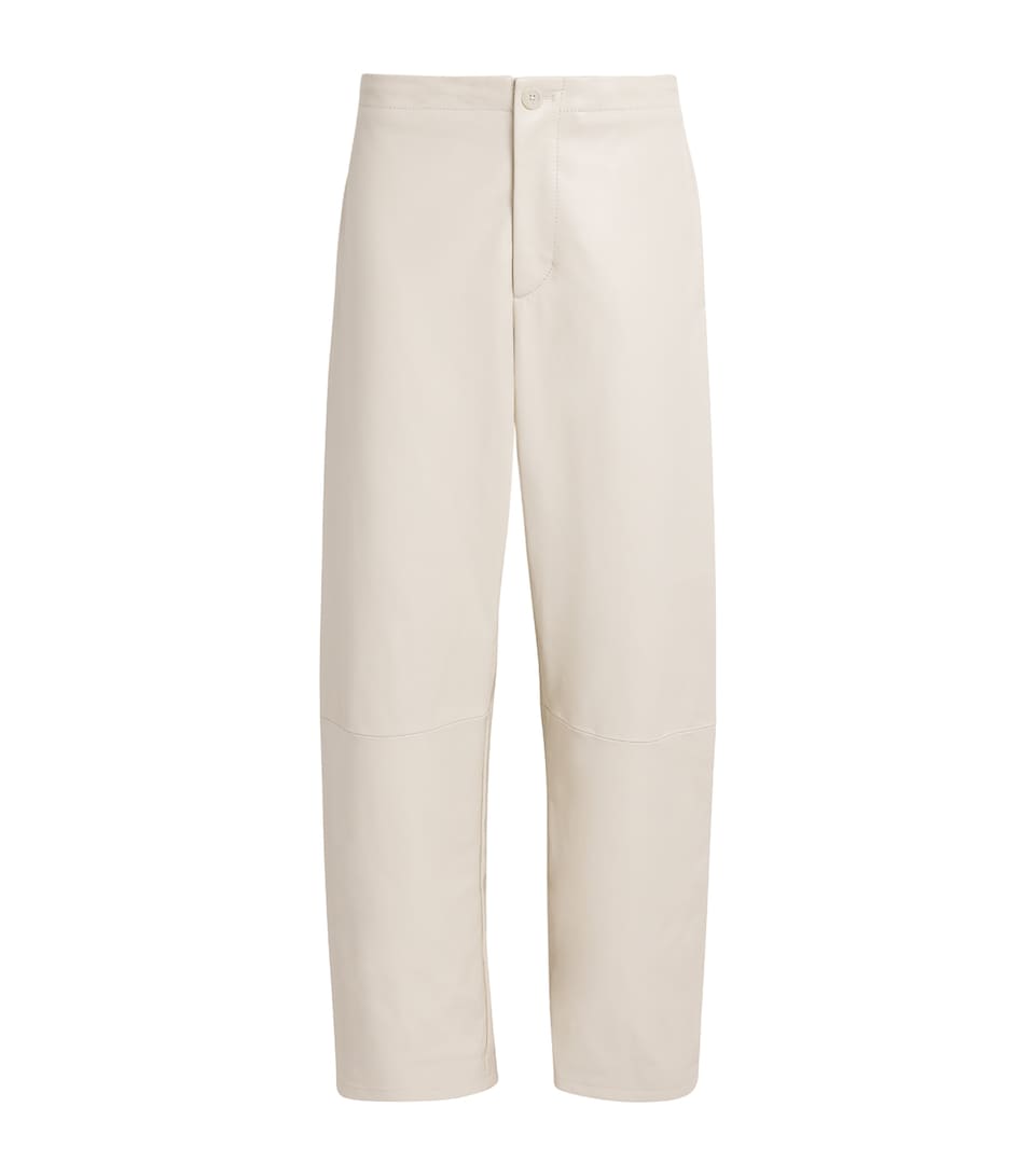 Lauren Manoogian Womens Nappa Leather Wide-Leg Trousers Ecru