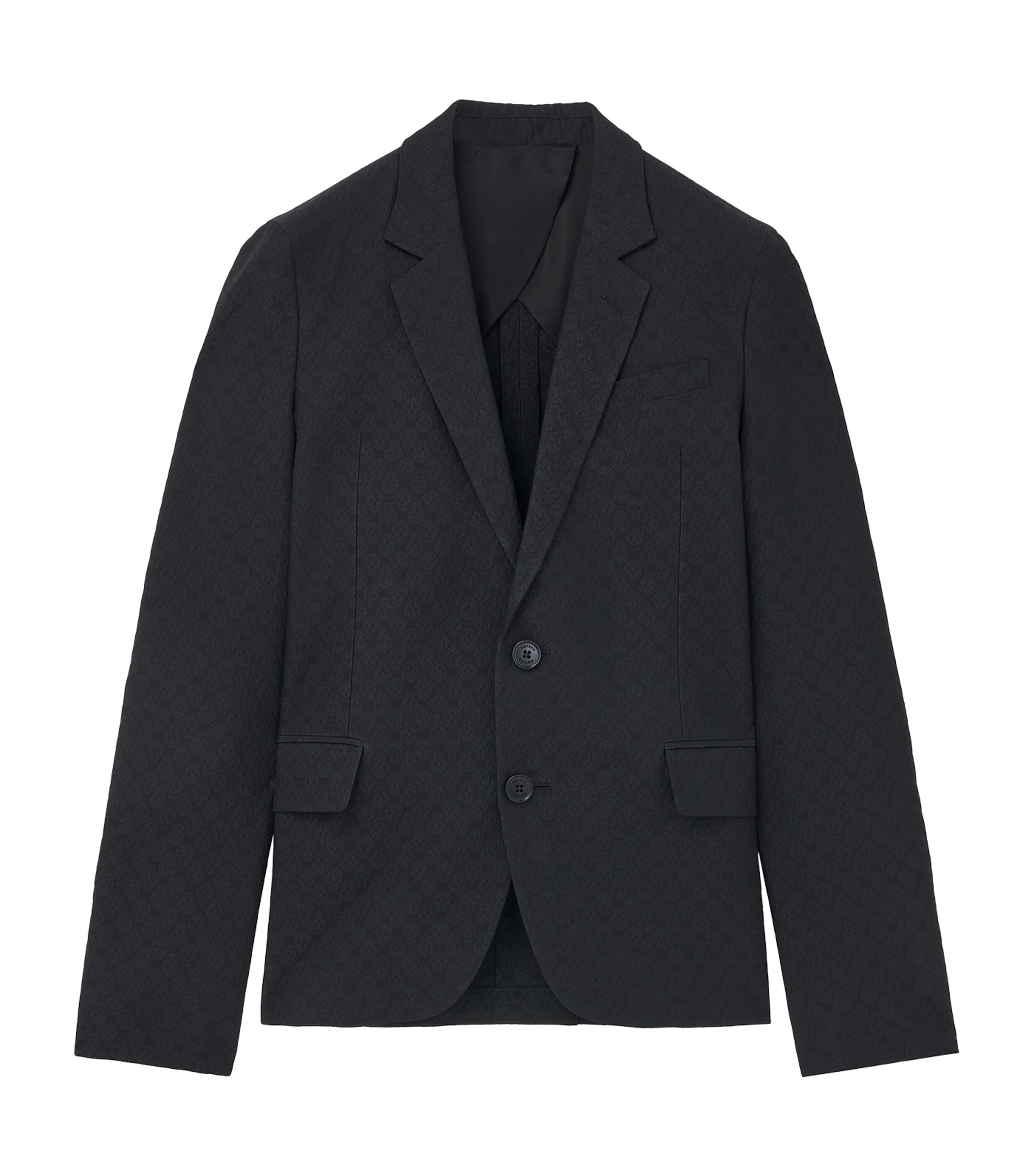 Skull-Print Single-Breasted Blazer