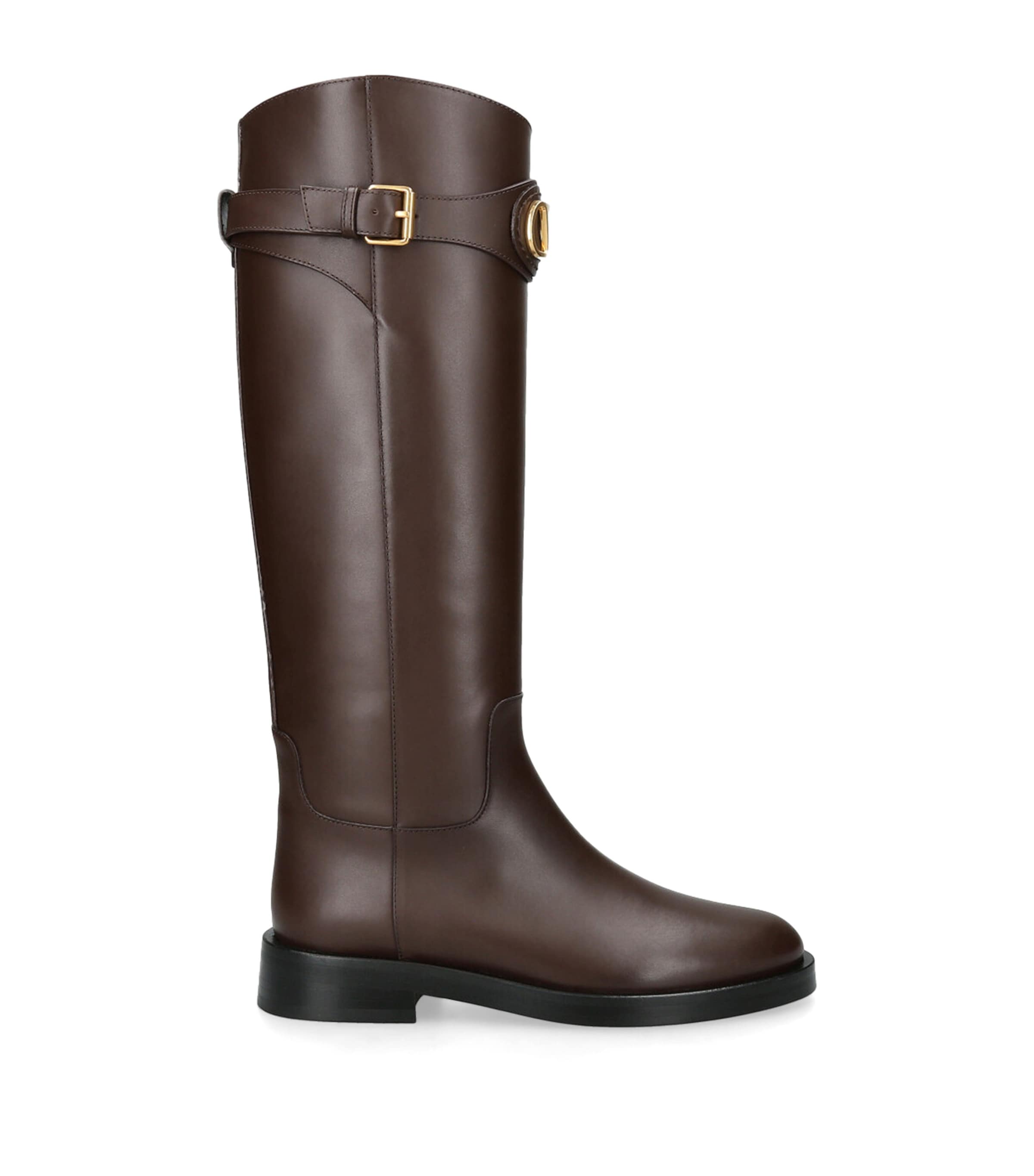 Leather Signature VLogo Riding Boots 30
