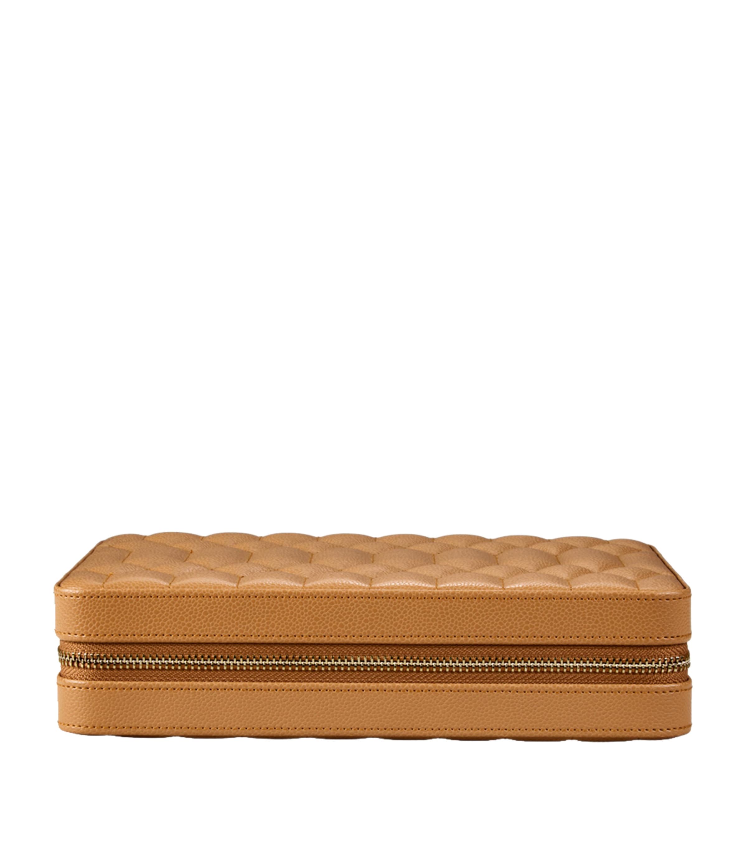 WOLF Large Lauren Jewellery Travel Case Caramel