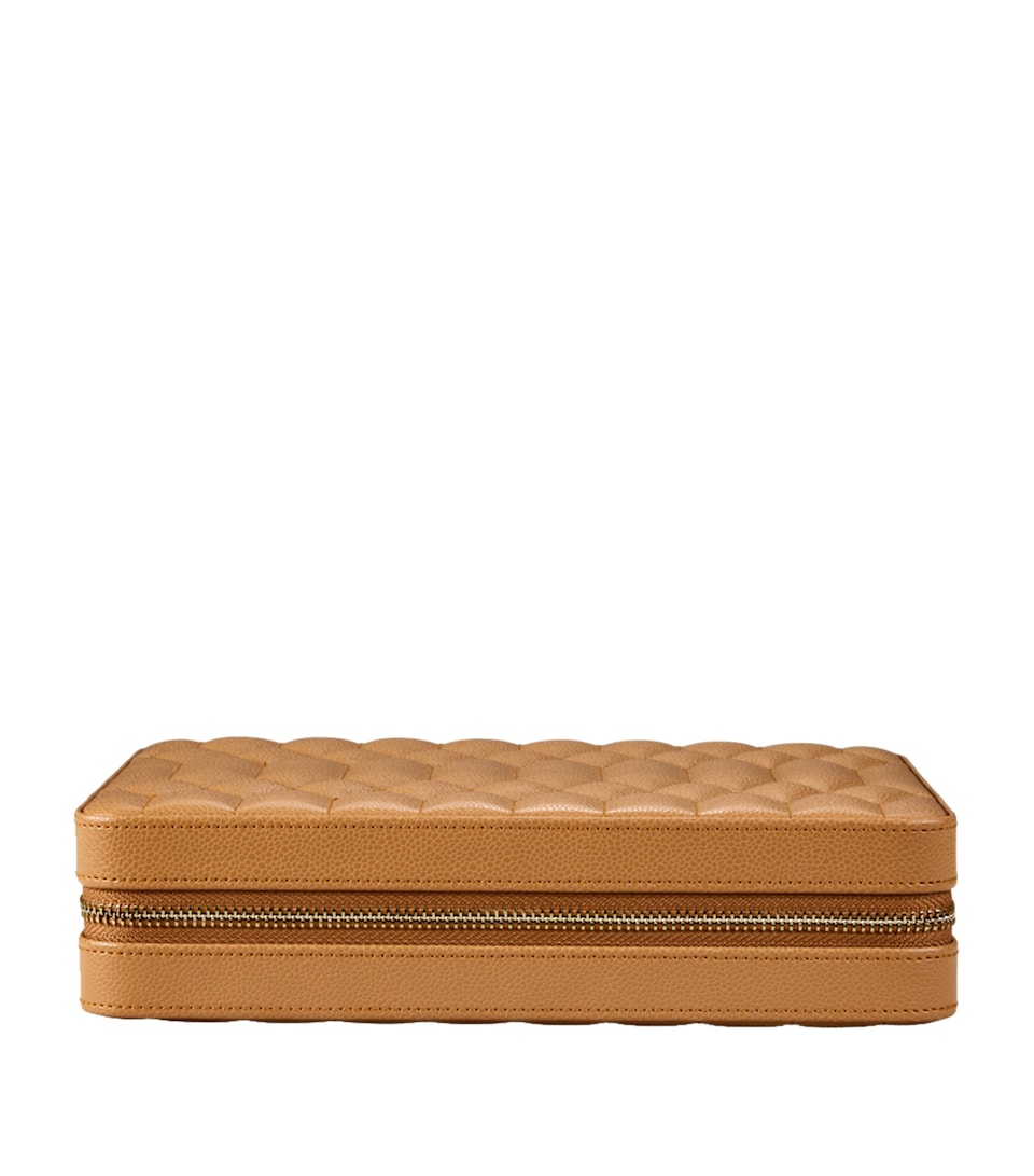 WOLF Large Lauren Jewellery Travel Case Caramel