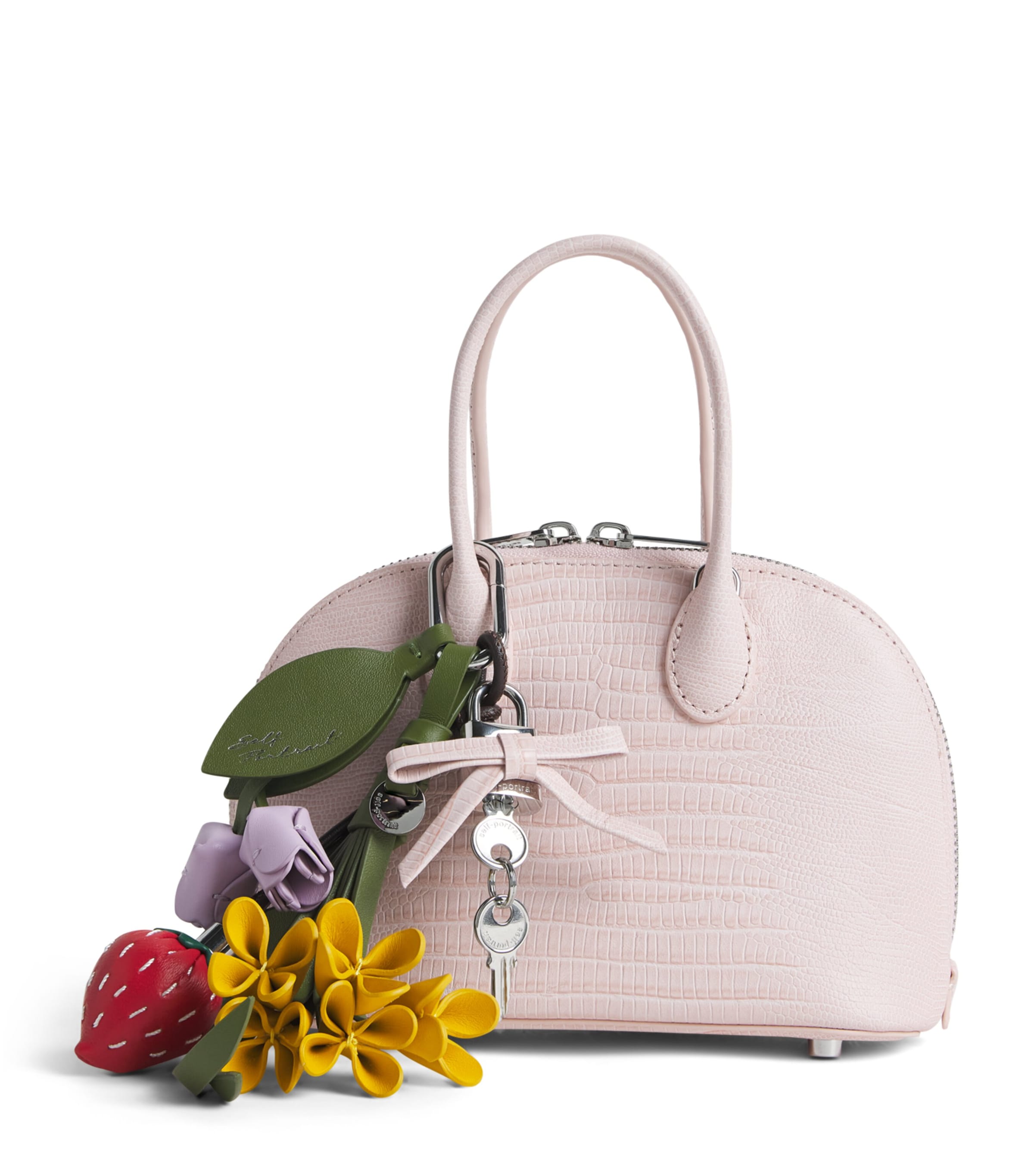 Self-Portrait Mini Leather Top-Handle Bag Pink
