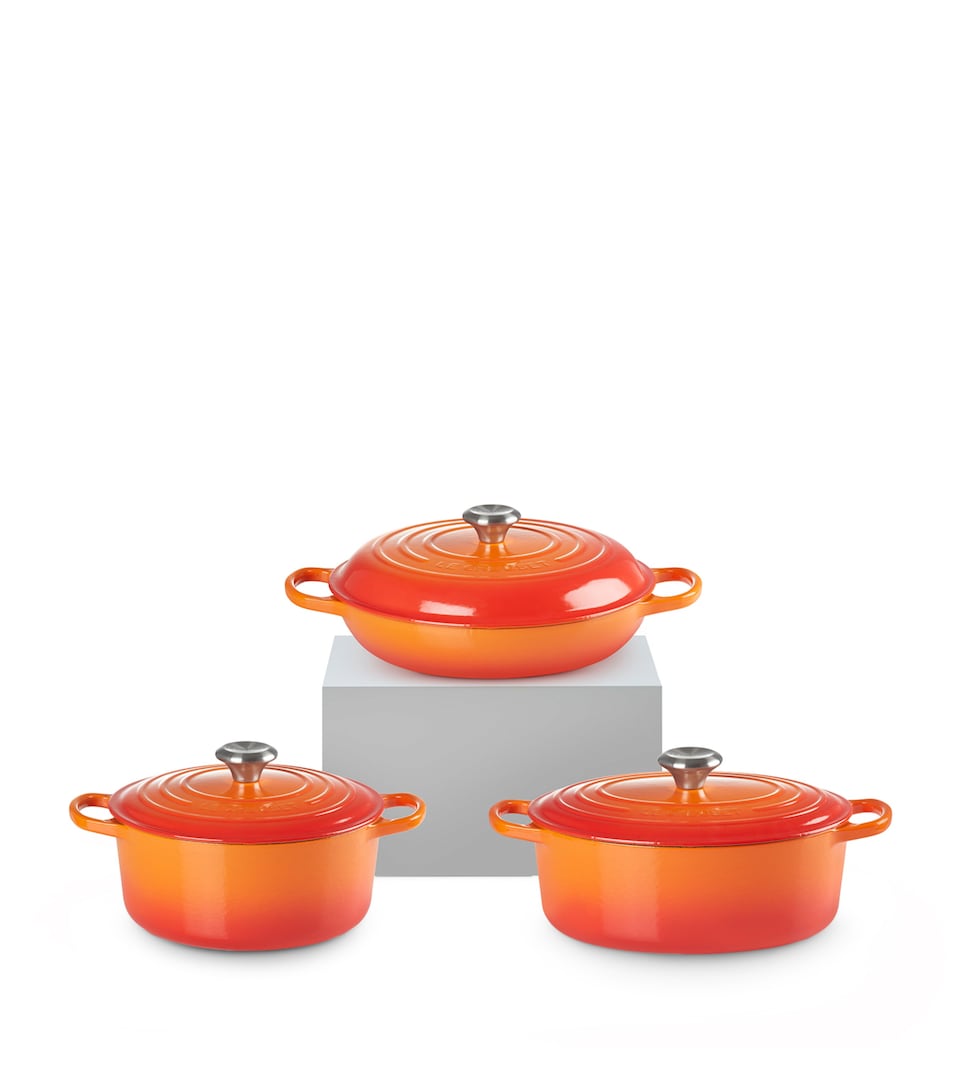 Set of 3 Cast Iron Casserole Dishes