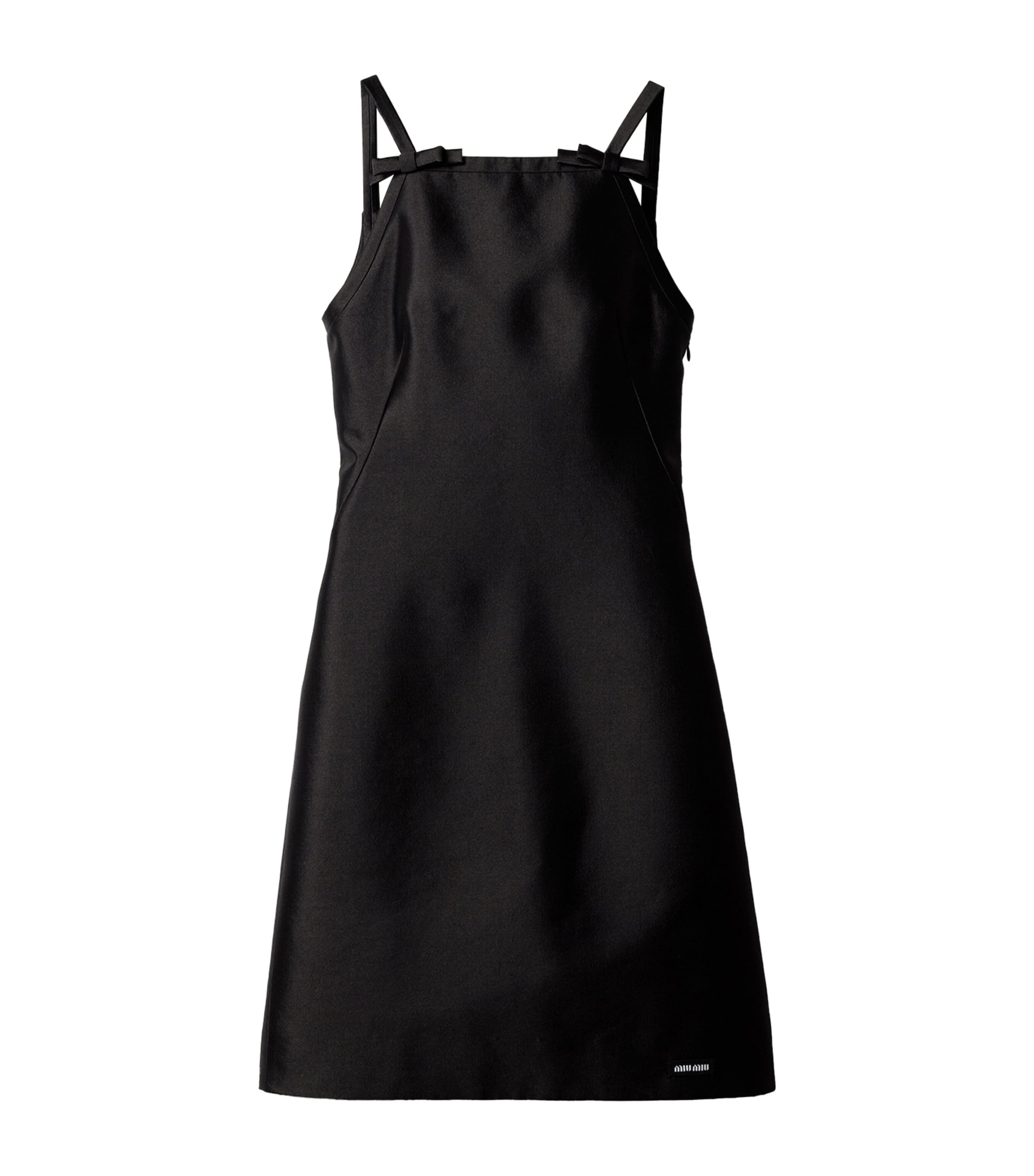 Miu Miu Womens Silk-Wool Bow Mini Dress