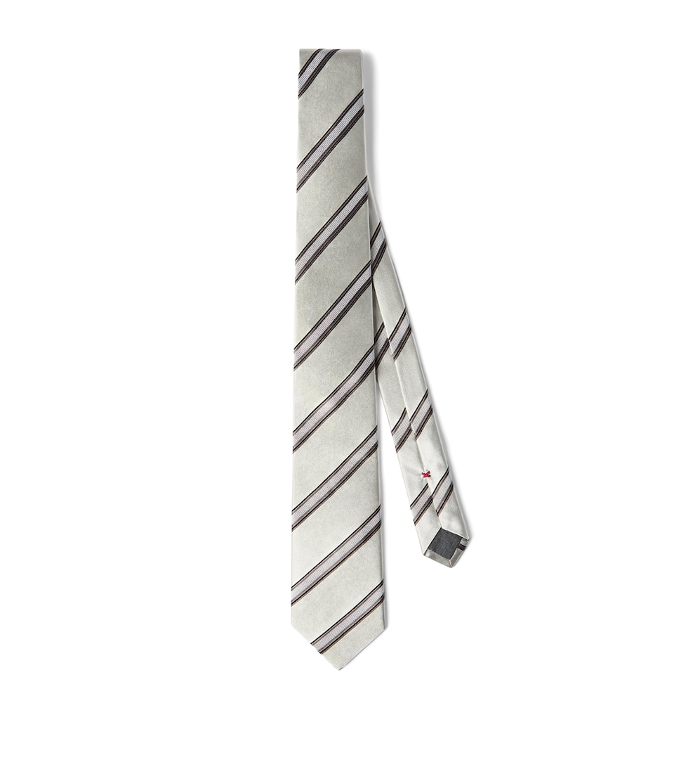 Silk-Cotton Regimental Stripe Tie