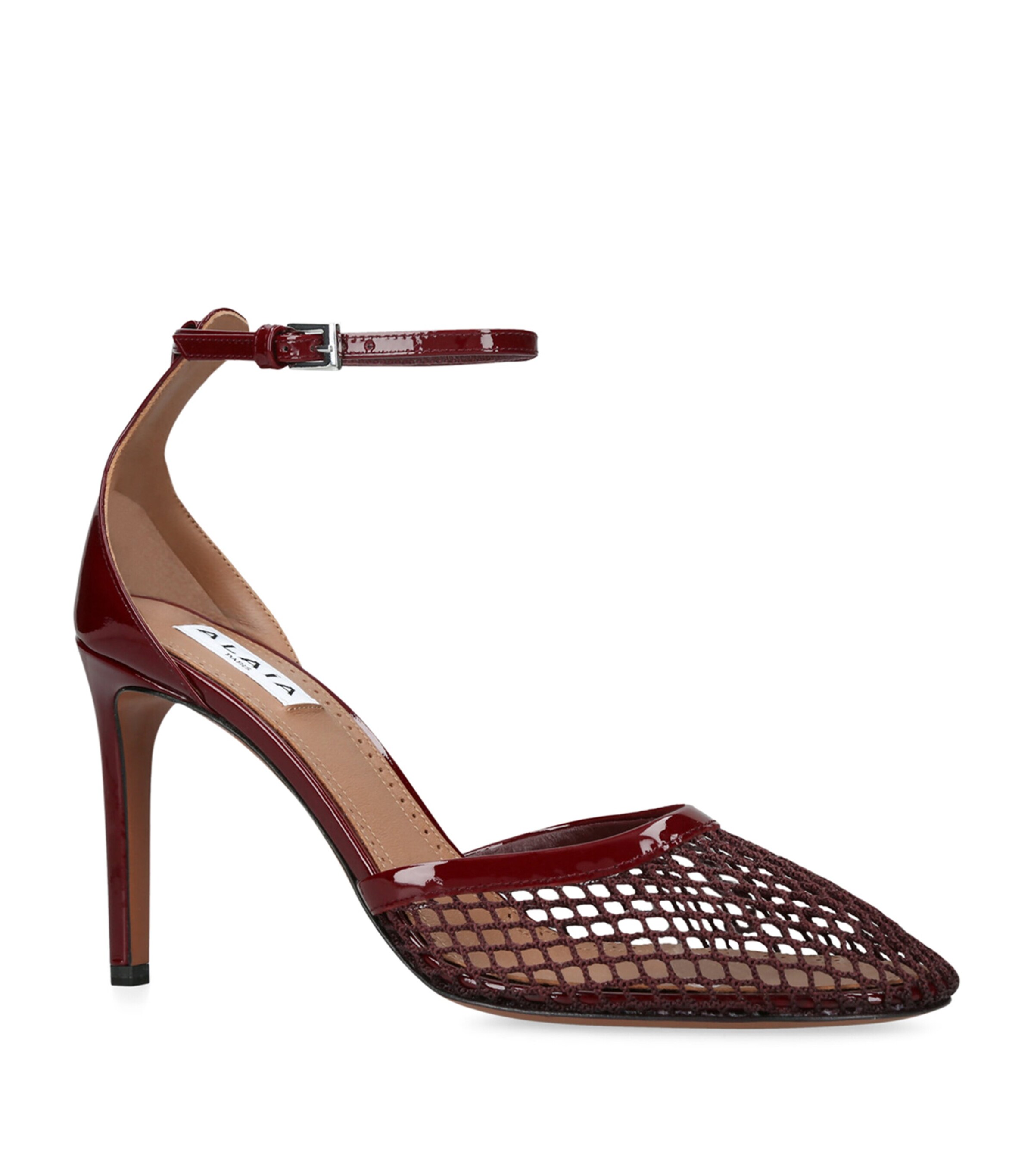 Leather-Mesh Ballerina Pumps 90