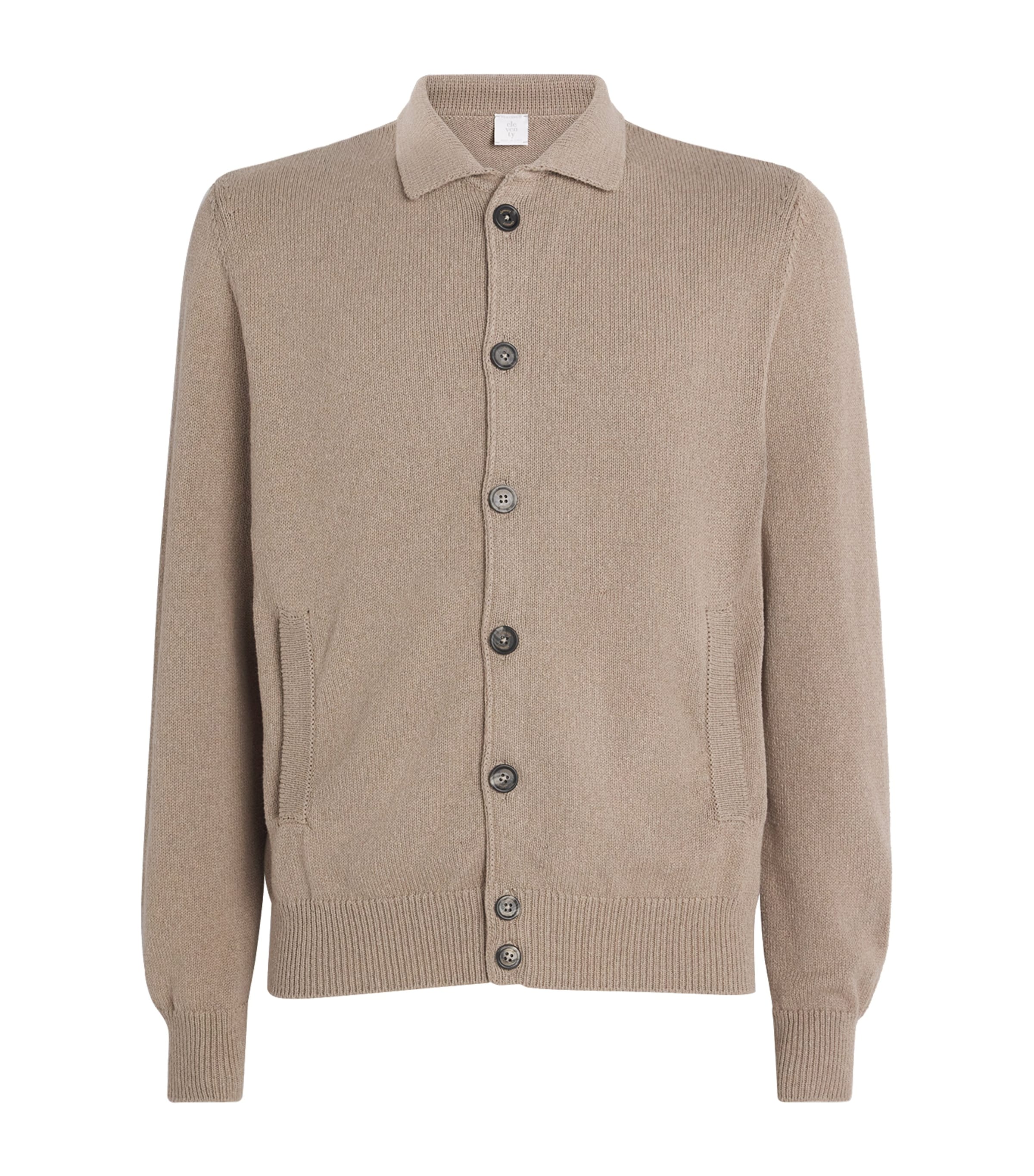 Eleventy Mens Cotton-Silk Cardigan Tortora