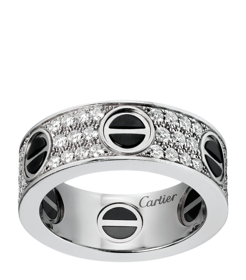 White Gold, Diamond and Ceramic LOVE Ring