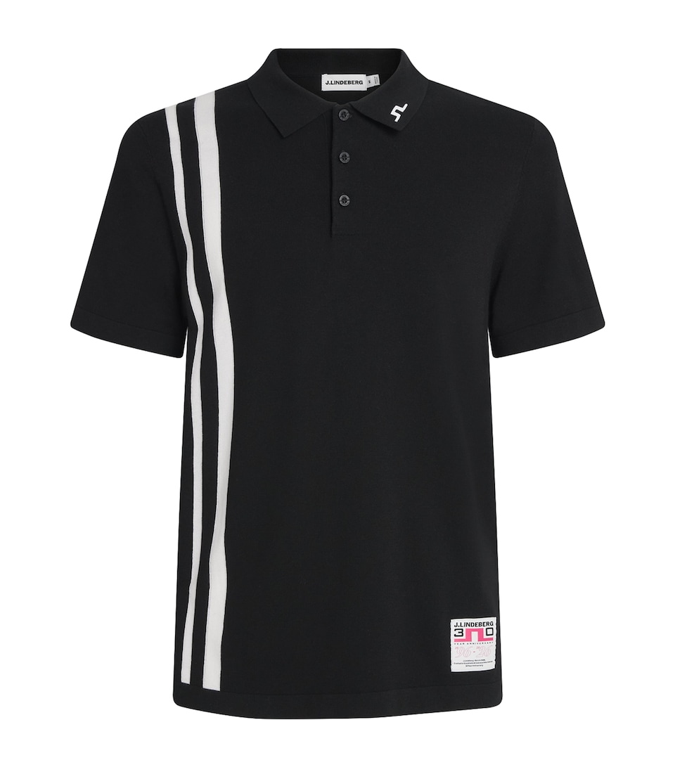 J Lindeberg Mens 30Y Wallis Knit Polo Shirt Black