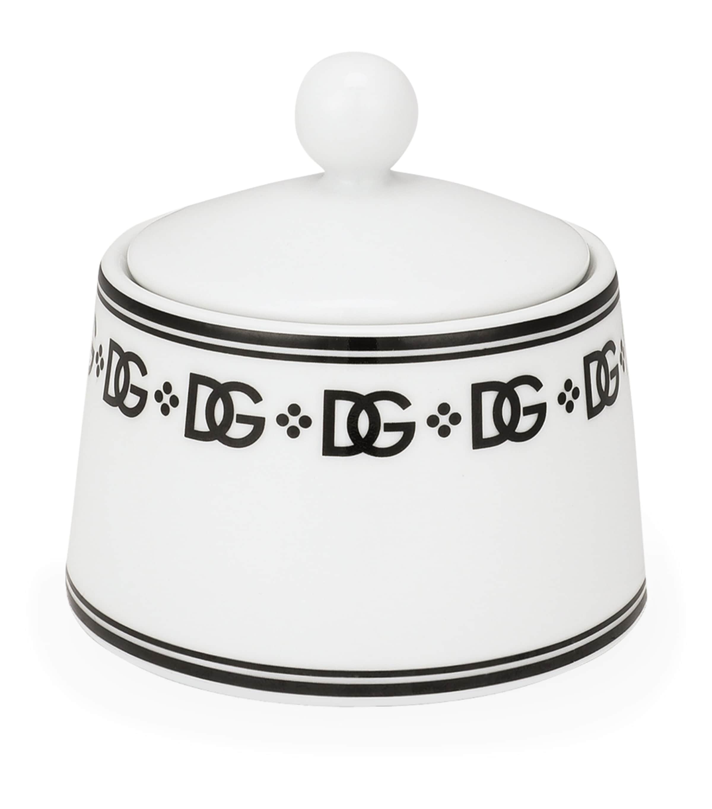 Porcelain DG Logo Sugar Bowl