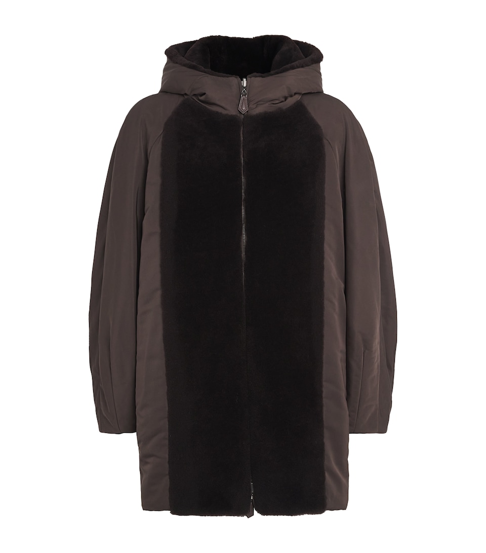 Max Mara Womens Down-Padded Cashmere-Lined Reversible Jacket Dark Brown