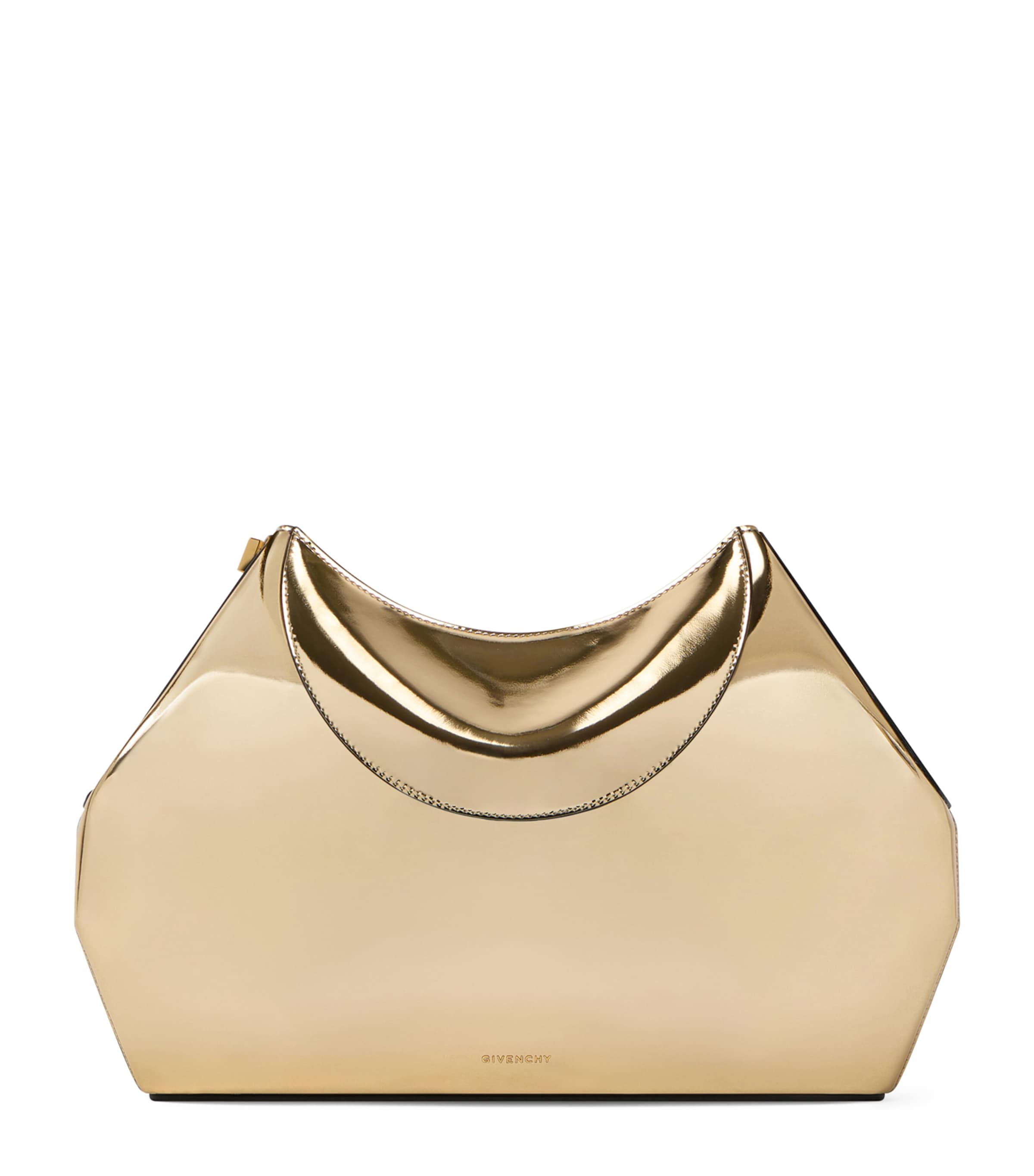 Leather Facet Clutch Bag