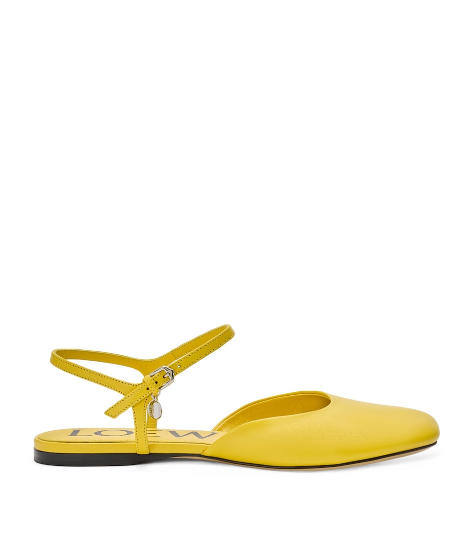 Leather Ankle-Strap Toy Ballet Flats