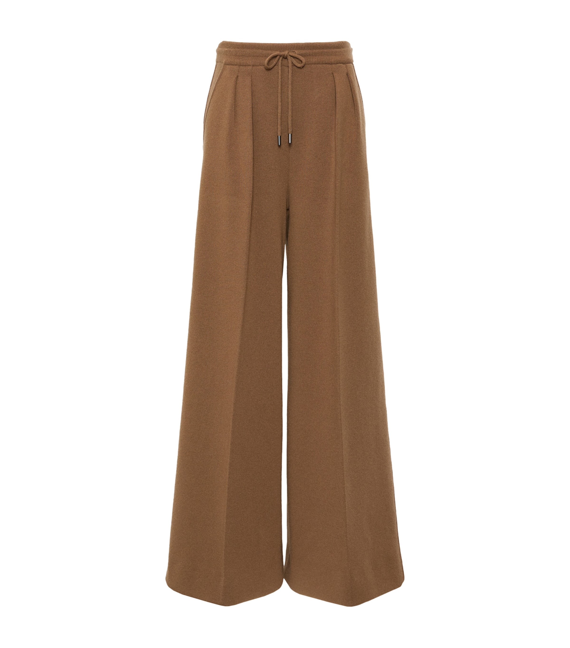 Max Mara Womens Wool-Cashmere Drawstring Trousers Camel