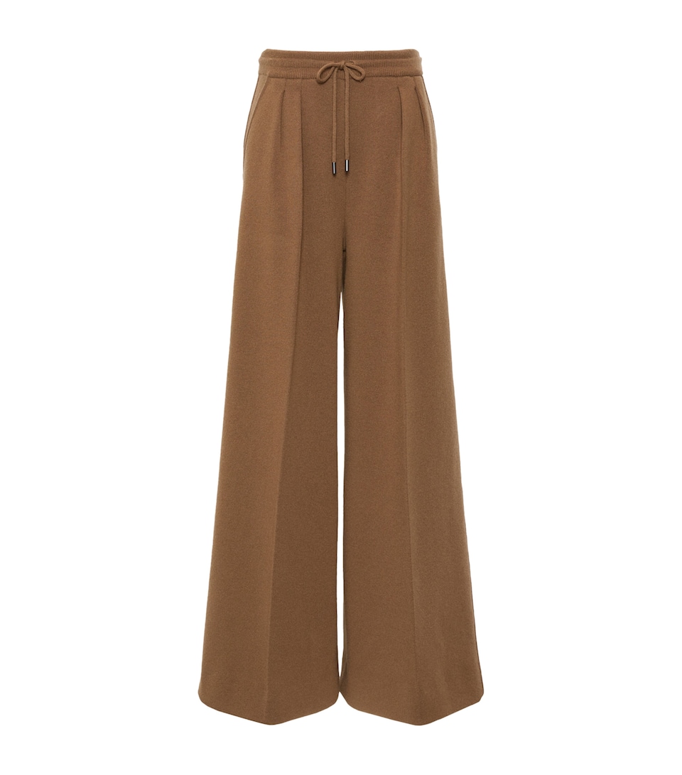 Max Mara Womens Wool-Cashmere Drawstring Trousers Camel