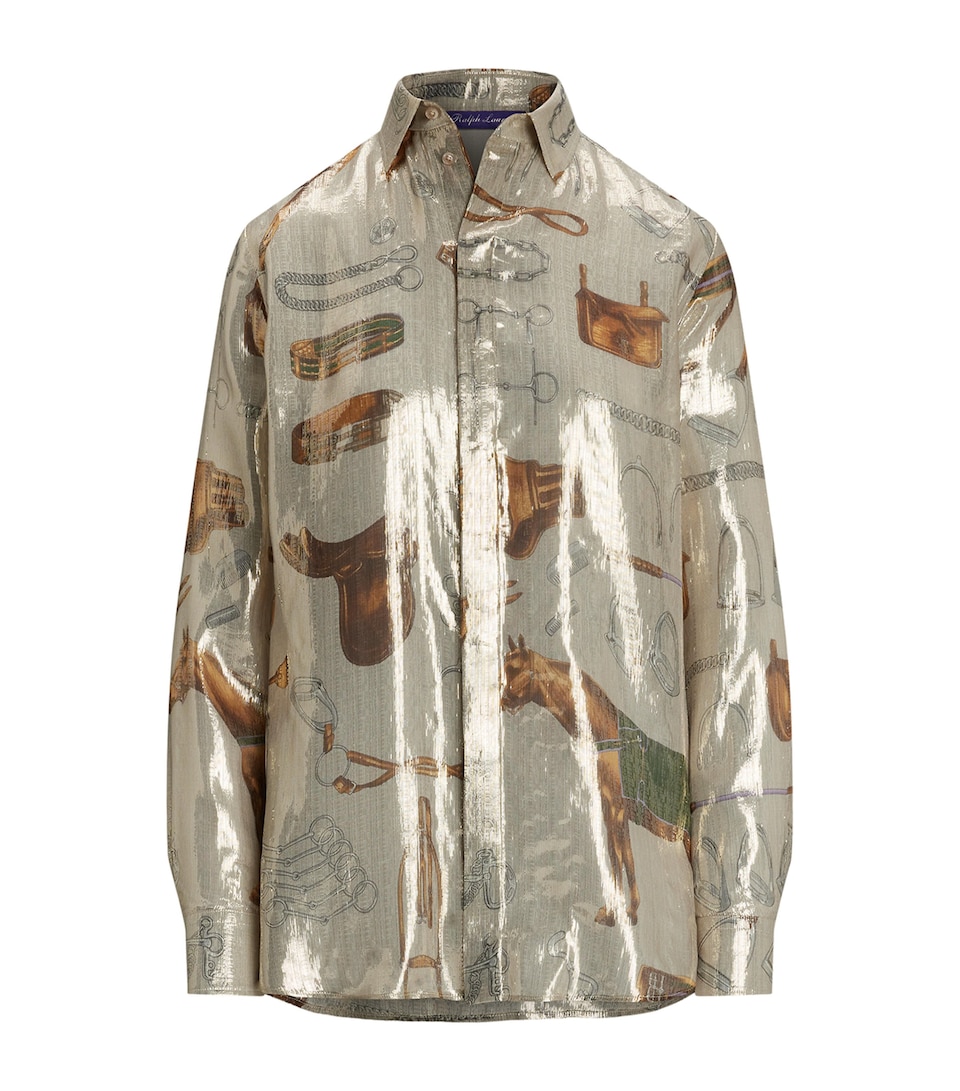 Lamé Equestrian Print Evelina Shirt
