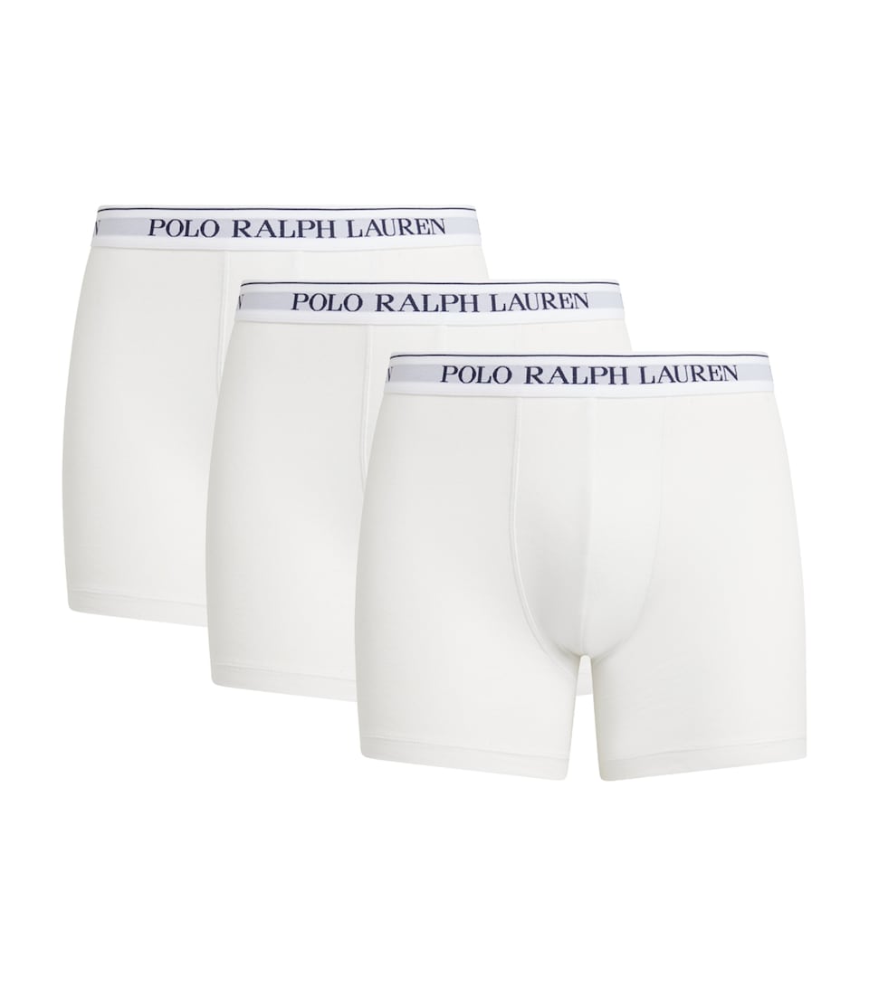 Polo Ralph Lauren Mens Stretch-Cotton Boxer Briefs (Pack of 3) White/white/white