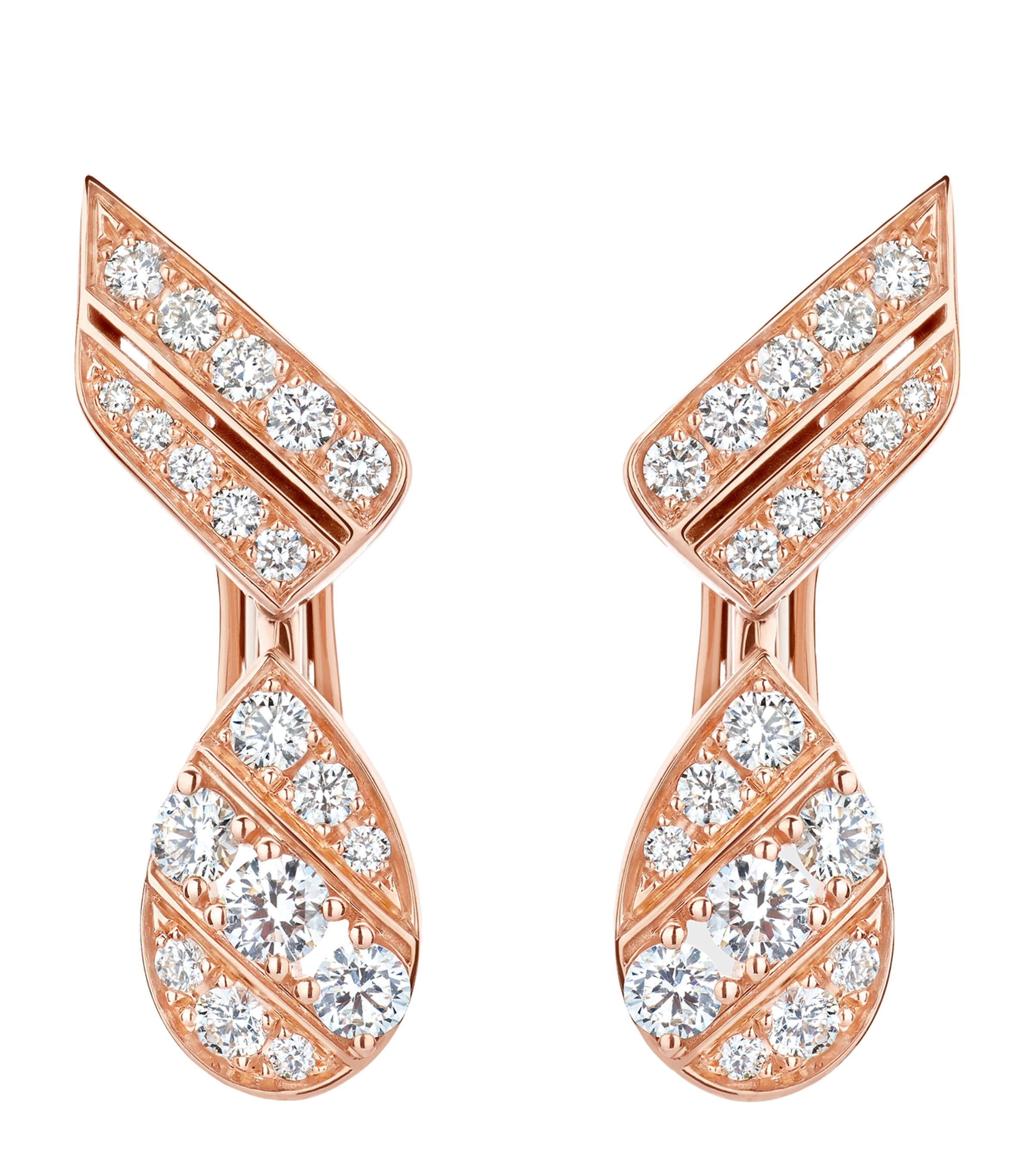 Rose Gold and Diamond Joséphine Aigrette Earrings