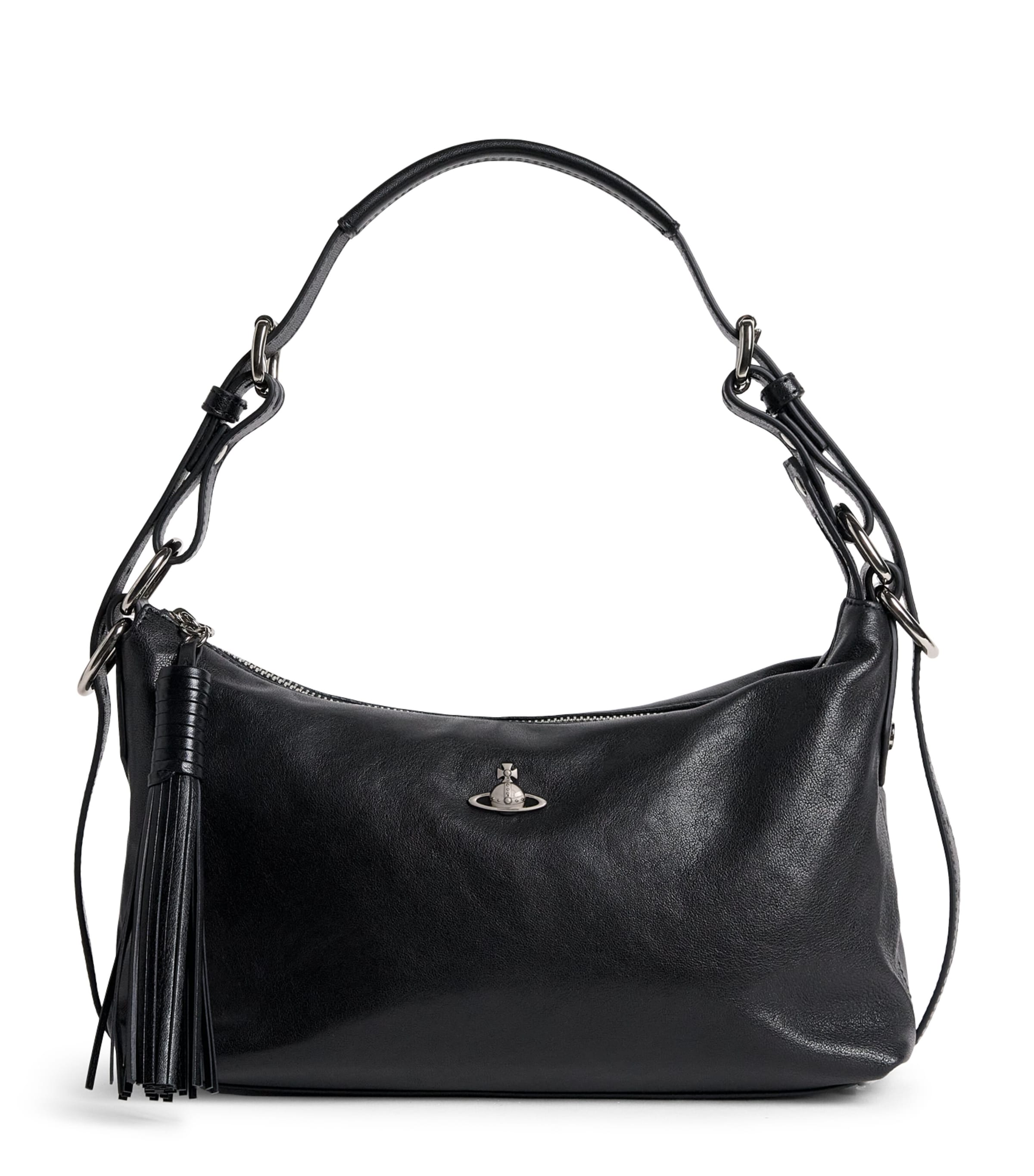 Vivienne Westwood Leather Emma Shoulder Bag Black