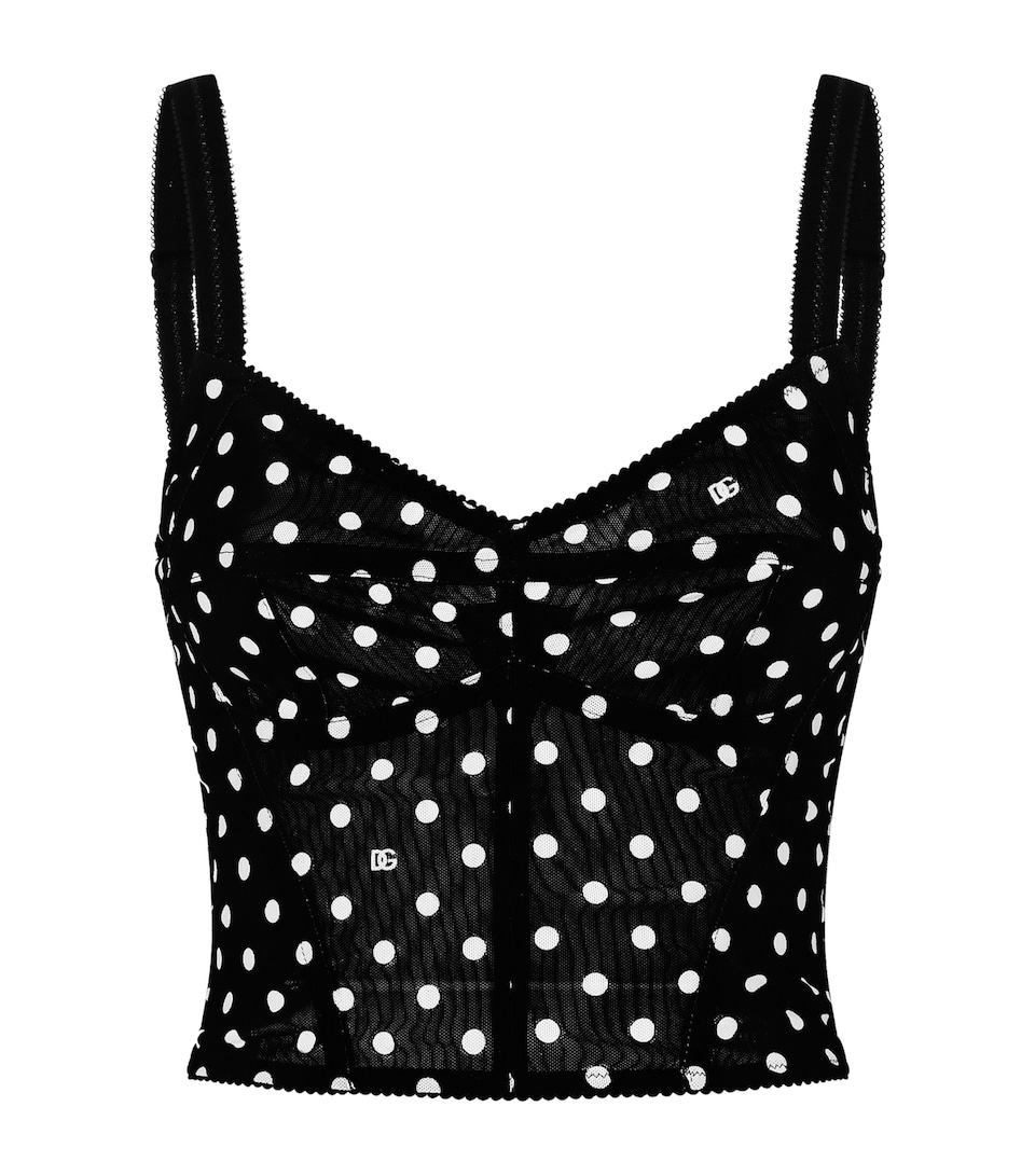 Polka-Dot Bustier Top