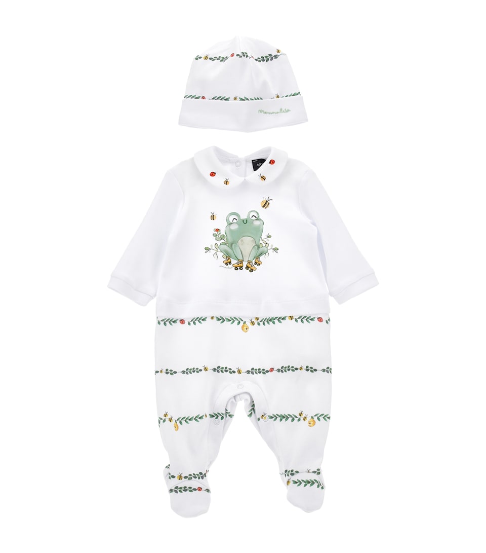 Cotton Frog Print All-In-One & Hat (1-9 Months)