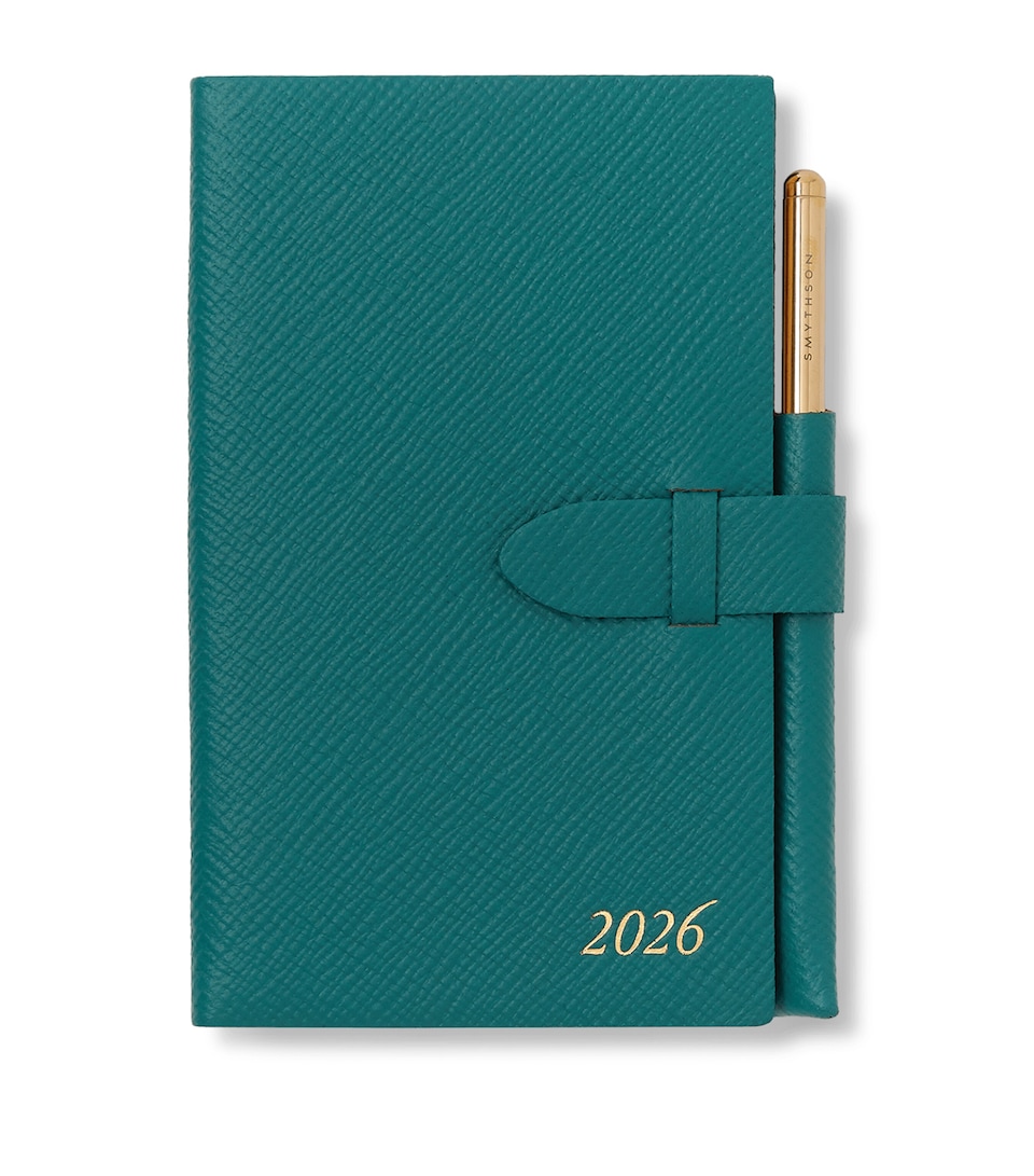 Panama Leather 2026 Diary with Pencil
