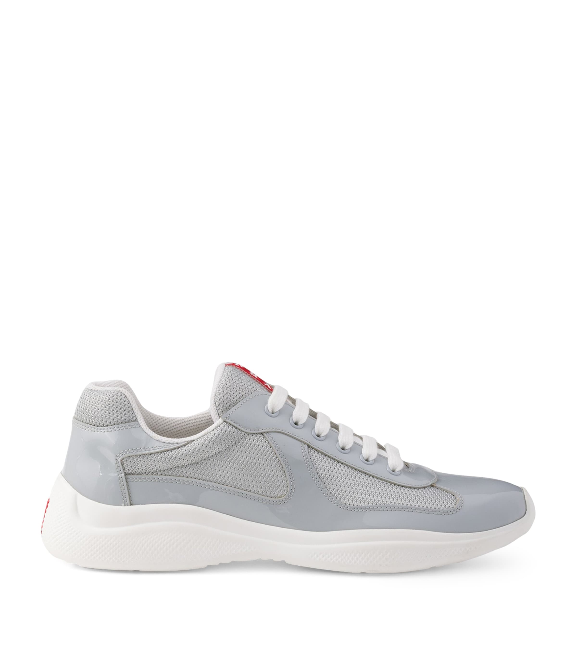 Prada Patent Leather-Blend America's Cup Sneakers Grey