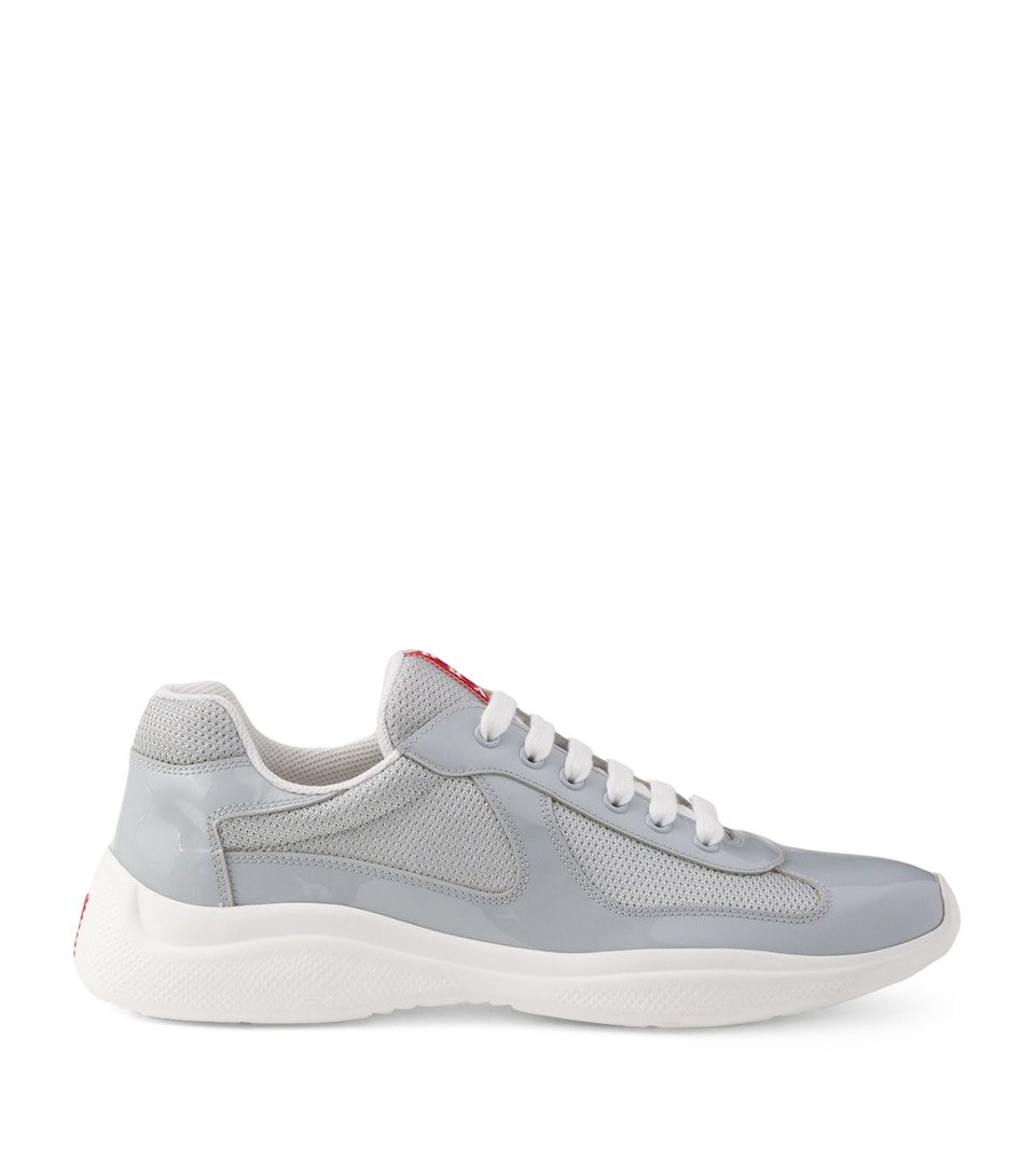 Prada Patent Leather-Blend America's Cup Sneakers Grey