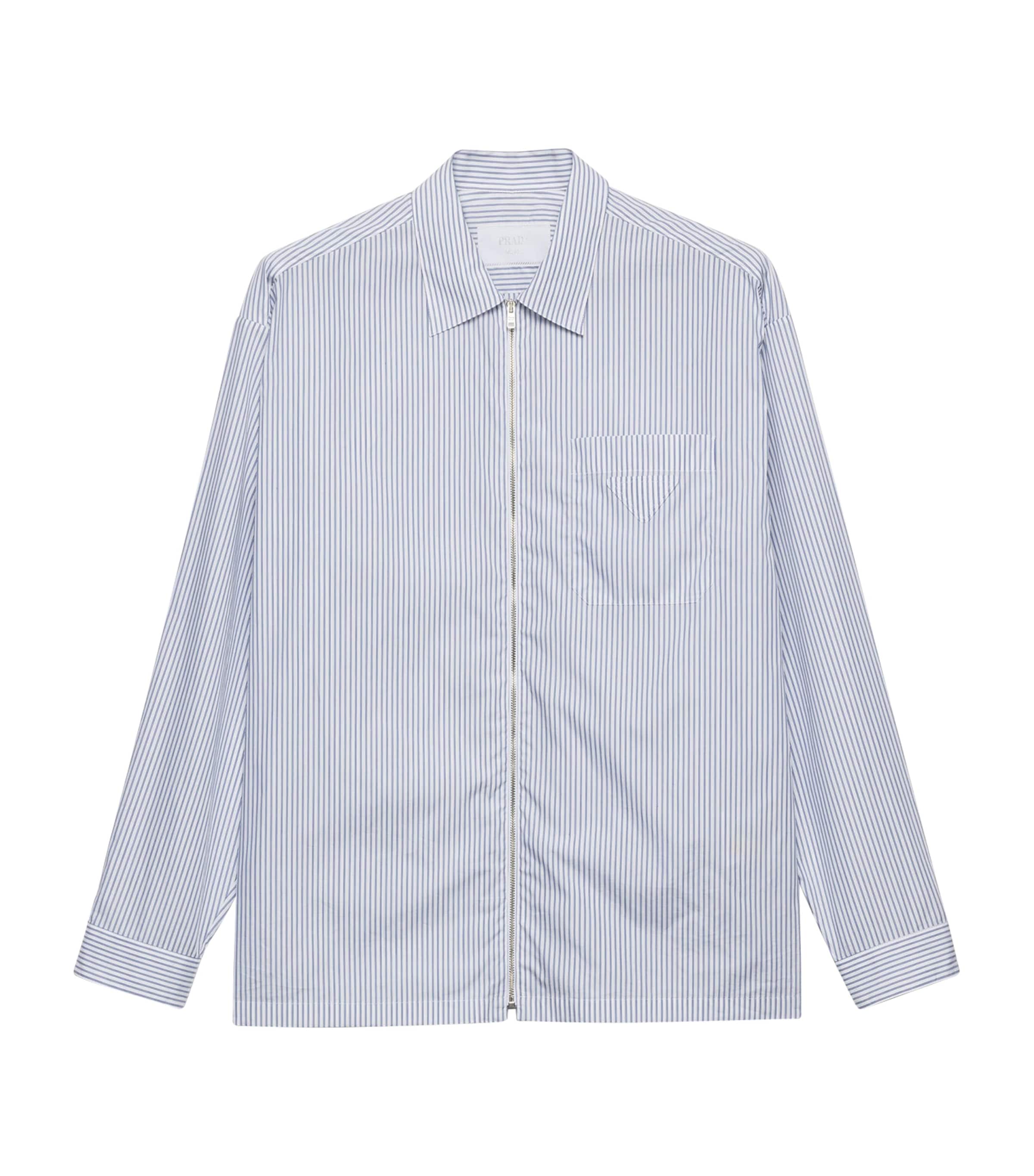 Prada Cotton Stripe Zip Shirt