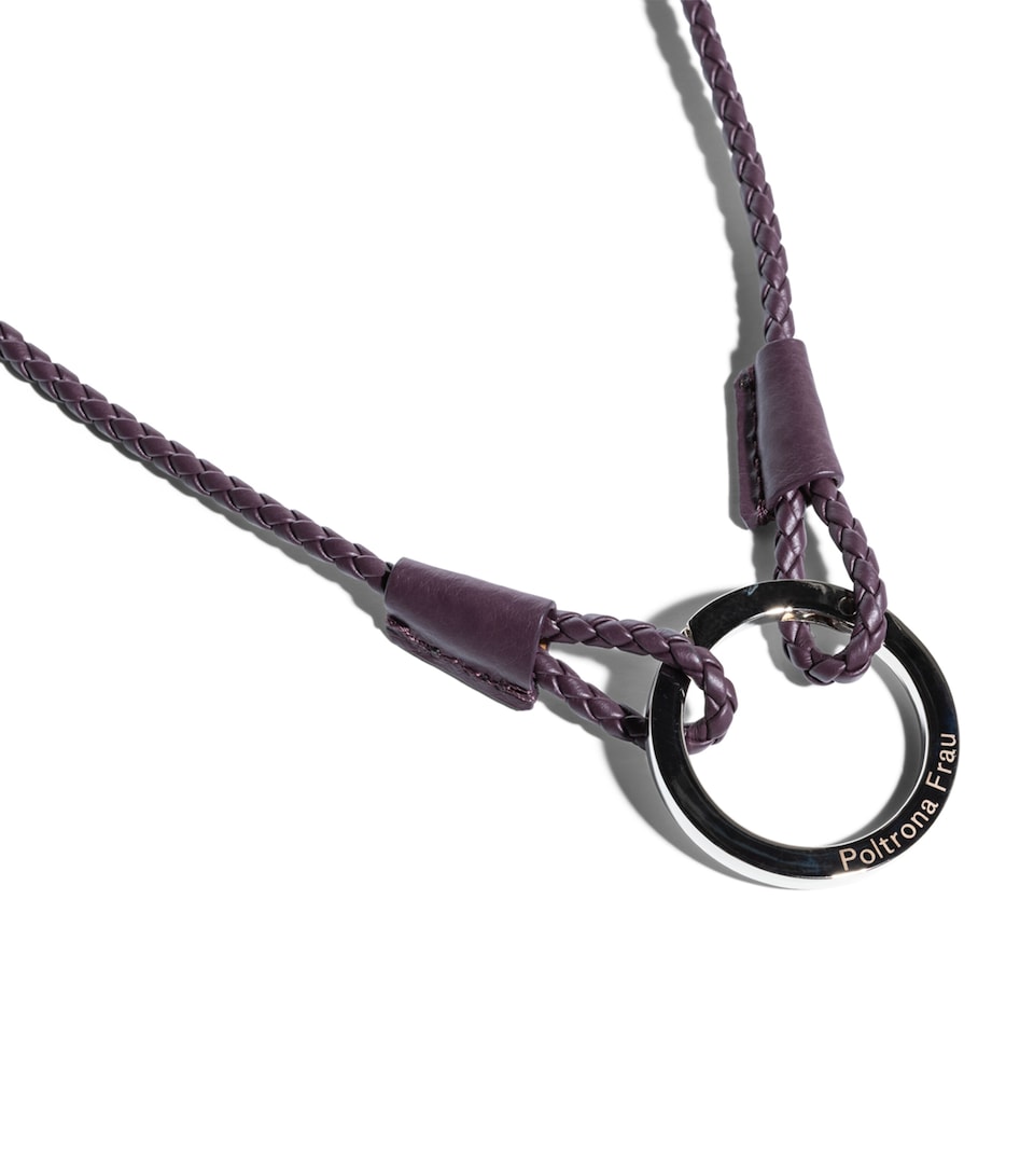 Poltrona Frau Leather Woven Keychain Purple