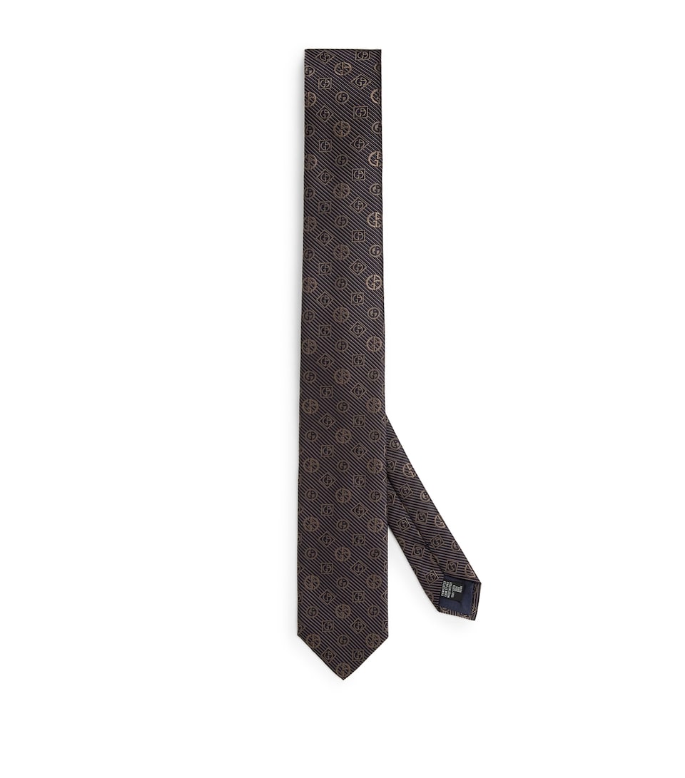 Silk Monogram Stripe Jacquard Tie
