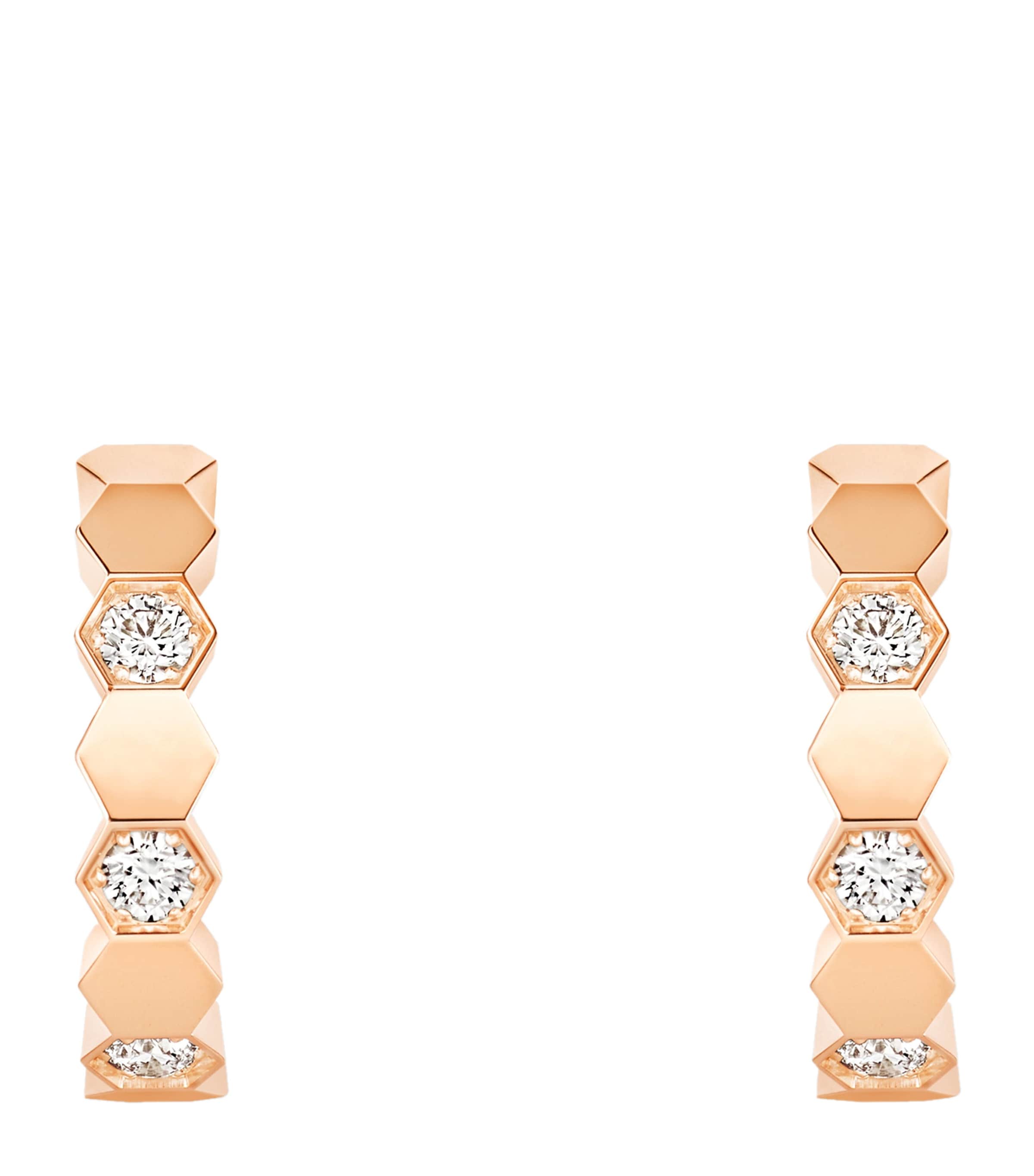 Chaumet Rose Gold and Diamond Bee de Chaumet Hoop Earrings Pink Gold
