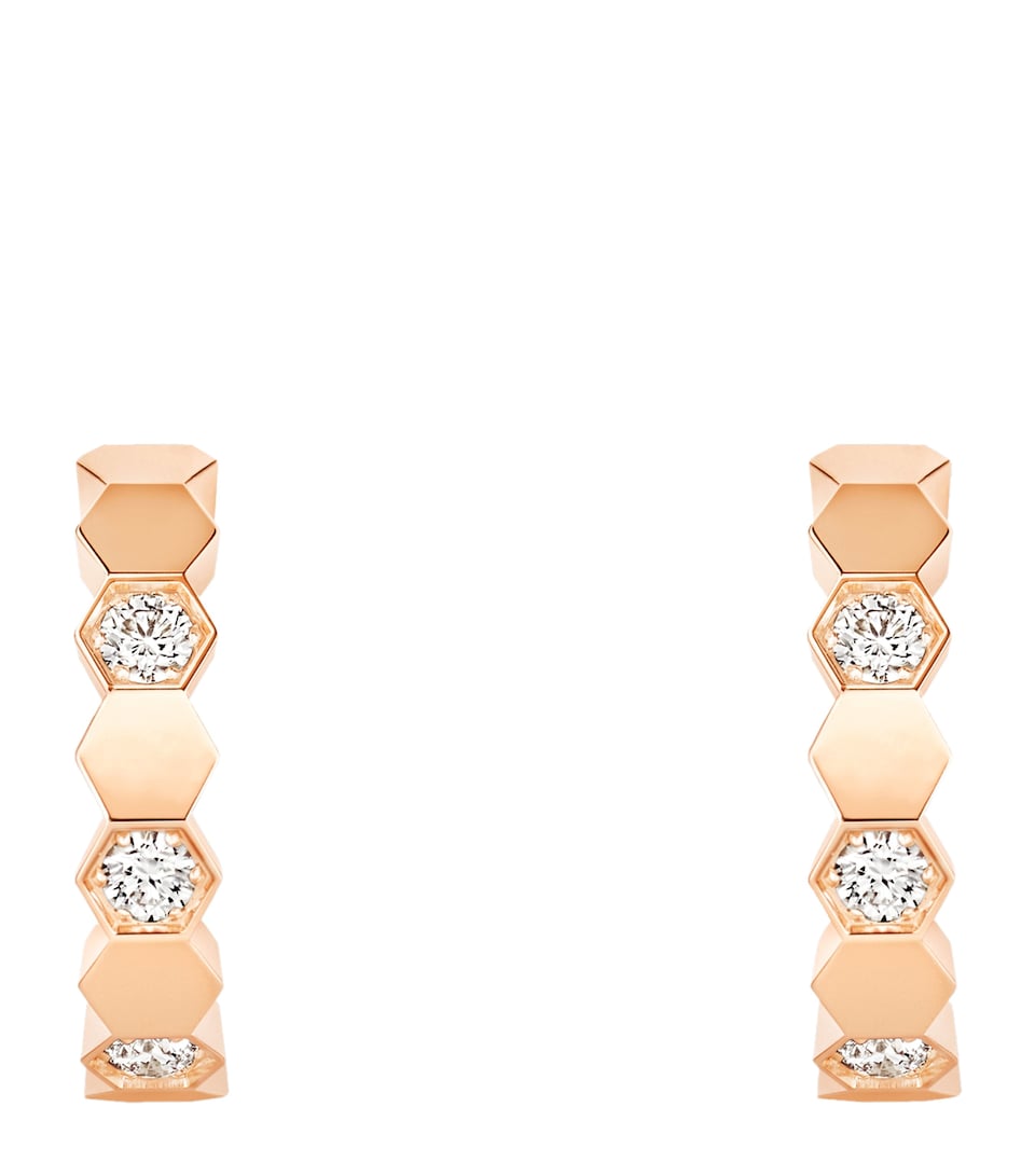 Chaumet Rose Gold and Diamond Bee de Chaumet Hoop Earrings Pink Gold