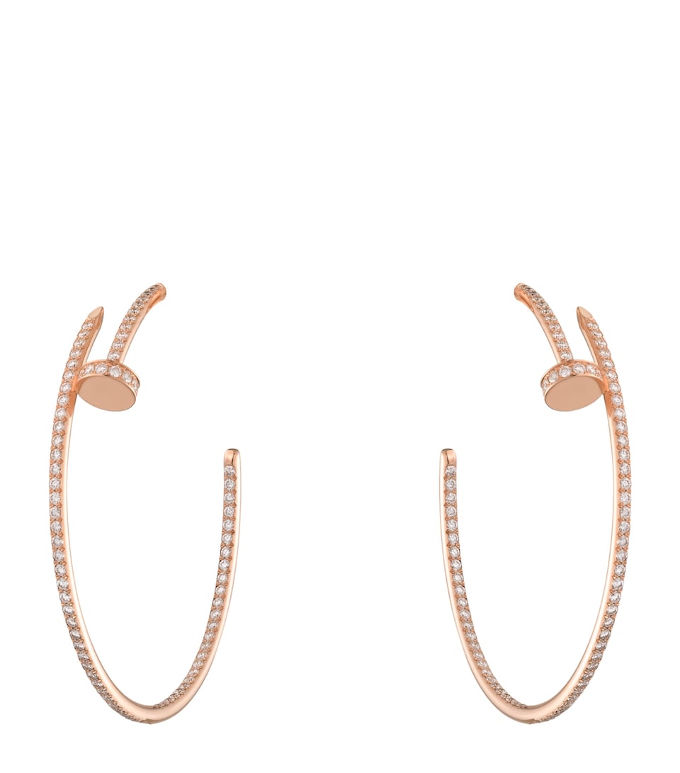 Rose Gold and Diamond Juste un Clou Hoop Earrings