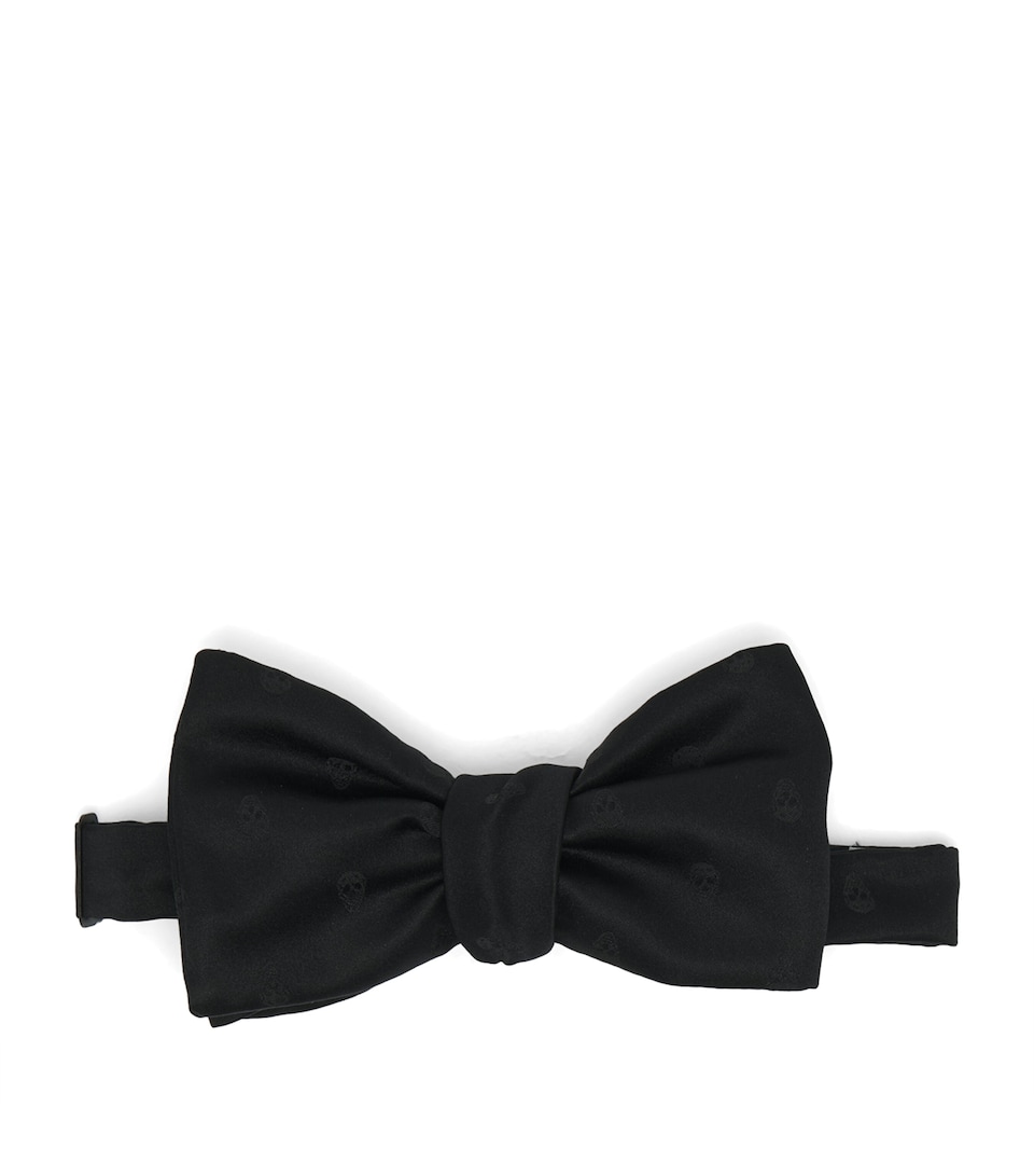 Silk Skull Motif Bow Tie
