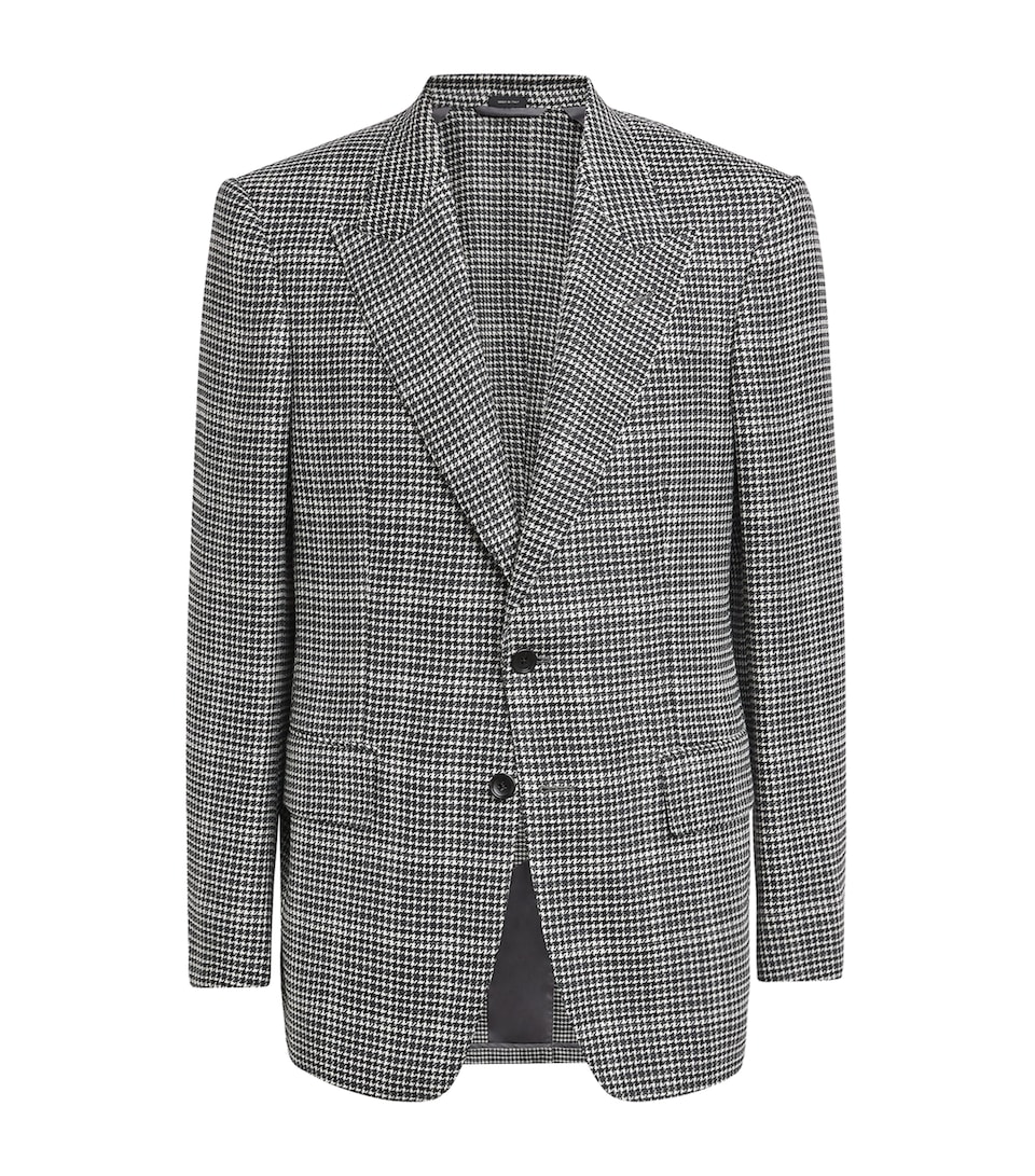 TOM FORD Mens Wool-Blend Houndstooth Shelton Blazer Nwa