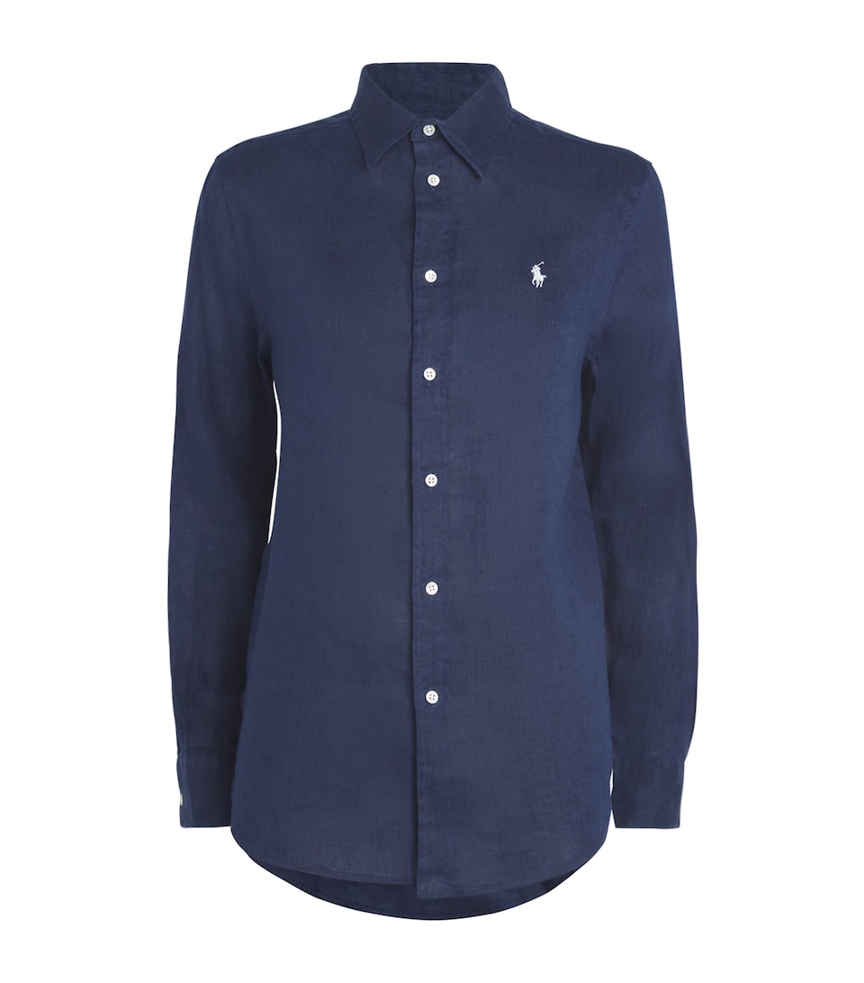 Polo Ralph Lauren Womens Linen Classic Shirt Navy