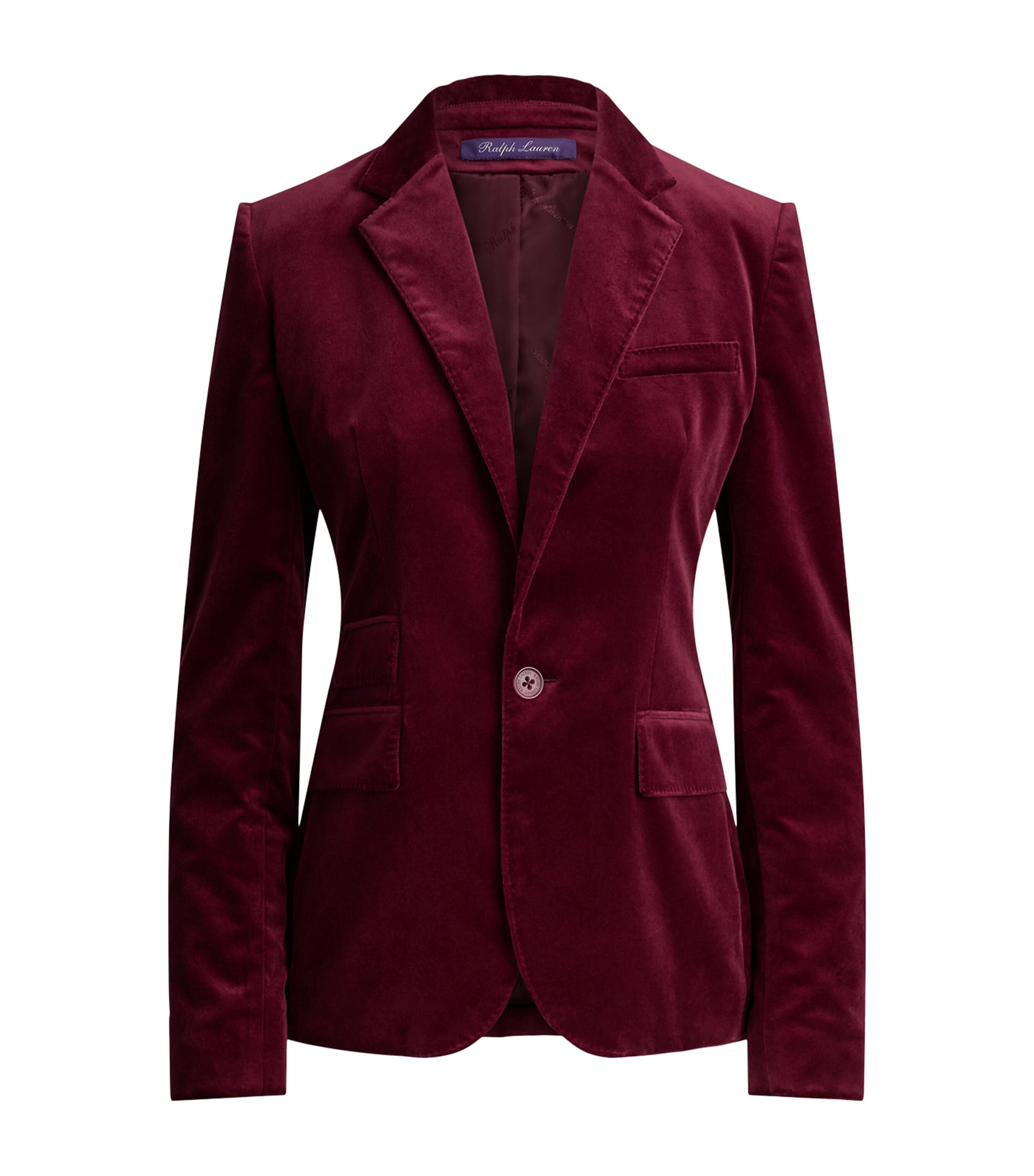Ralph Lauren Collection Womens Stretch-Velvet Parker Blazer Carmine