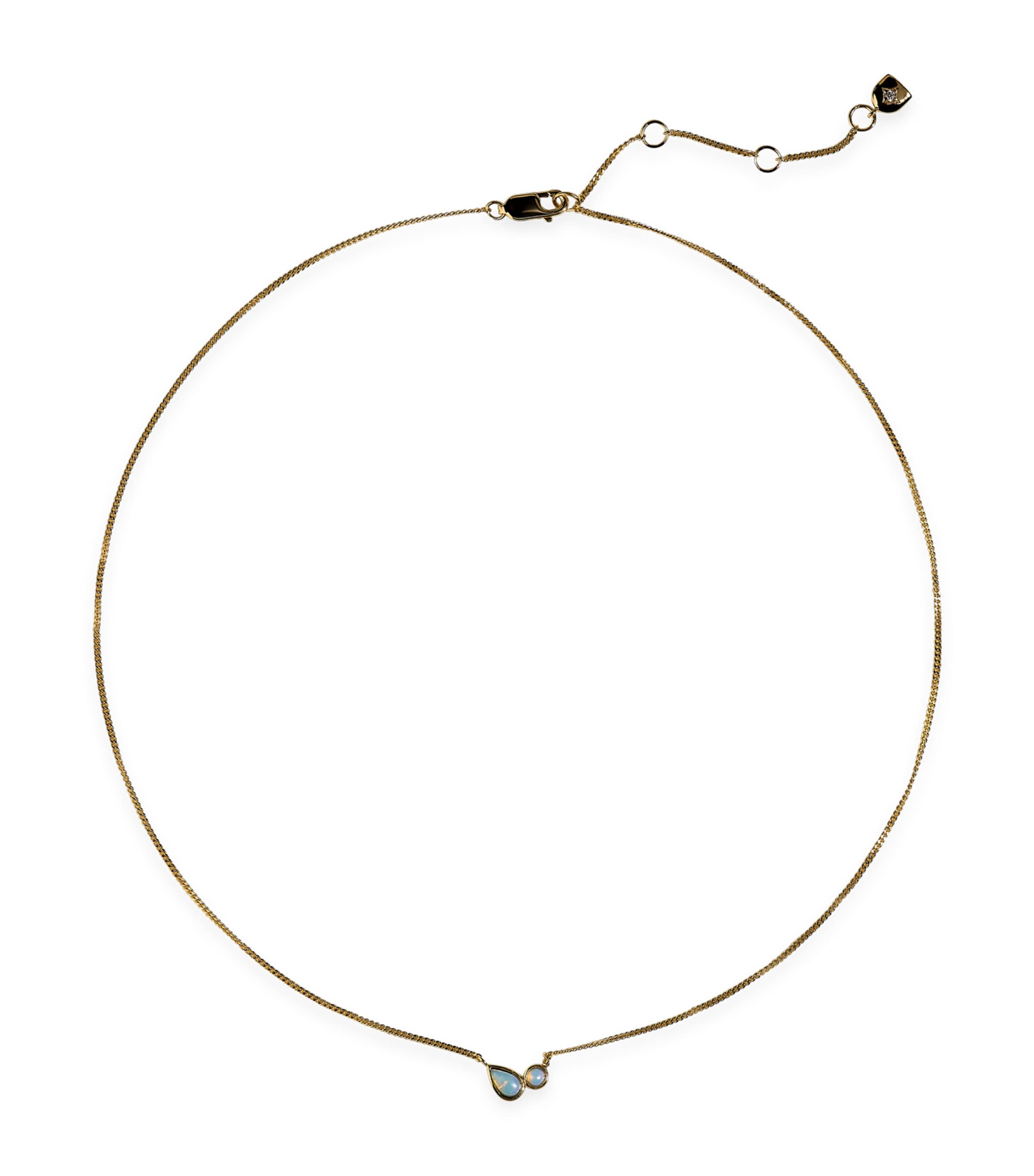 Astrid & Miyu Gold-Plated Silver Opal Bezel Pendant Necklace Gold