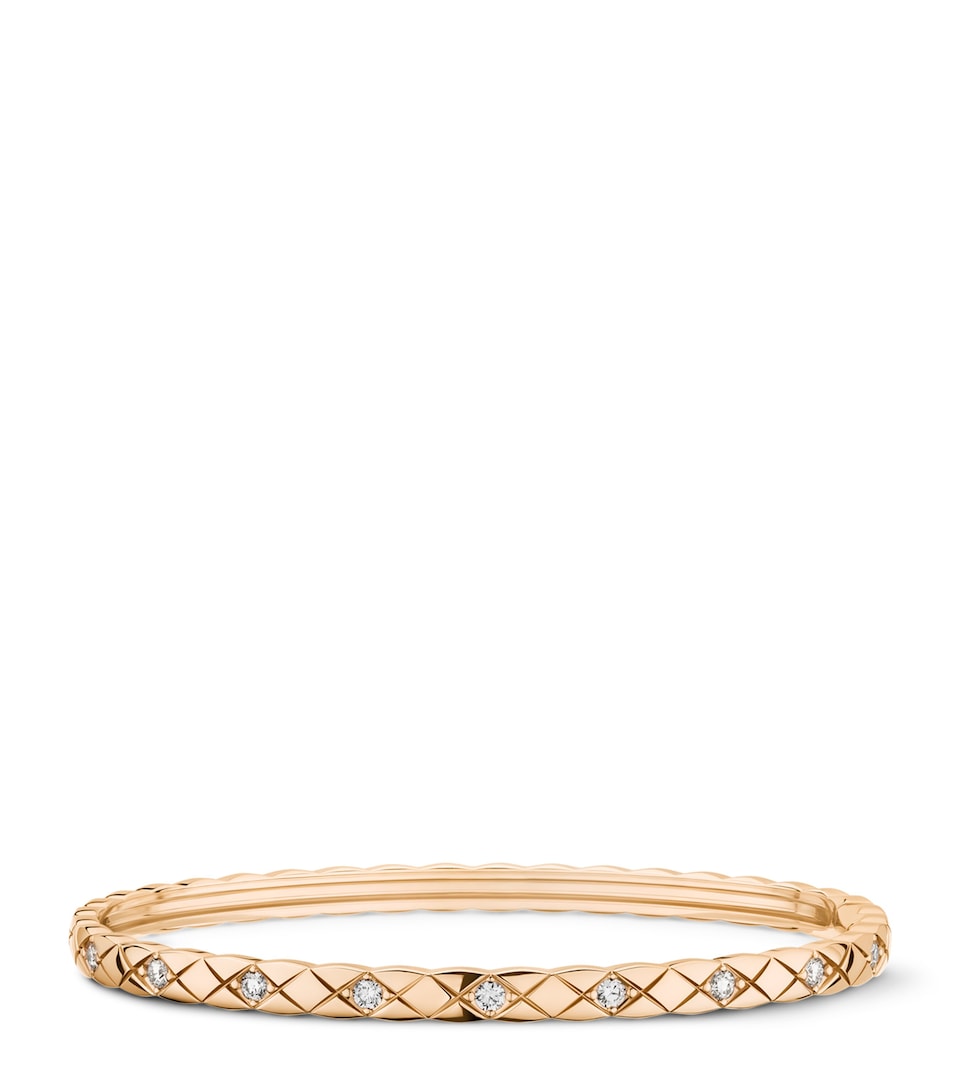 Beige Gold and Diamond Coco Crush Bangle