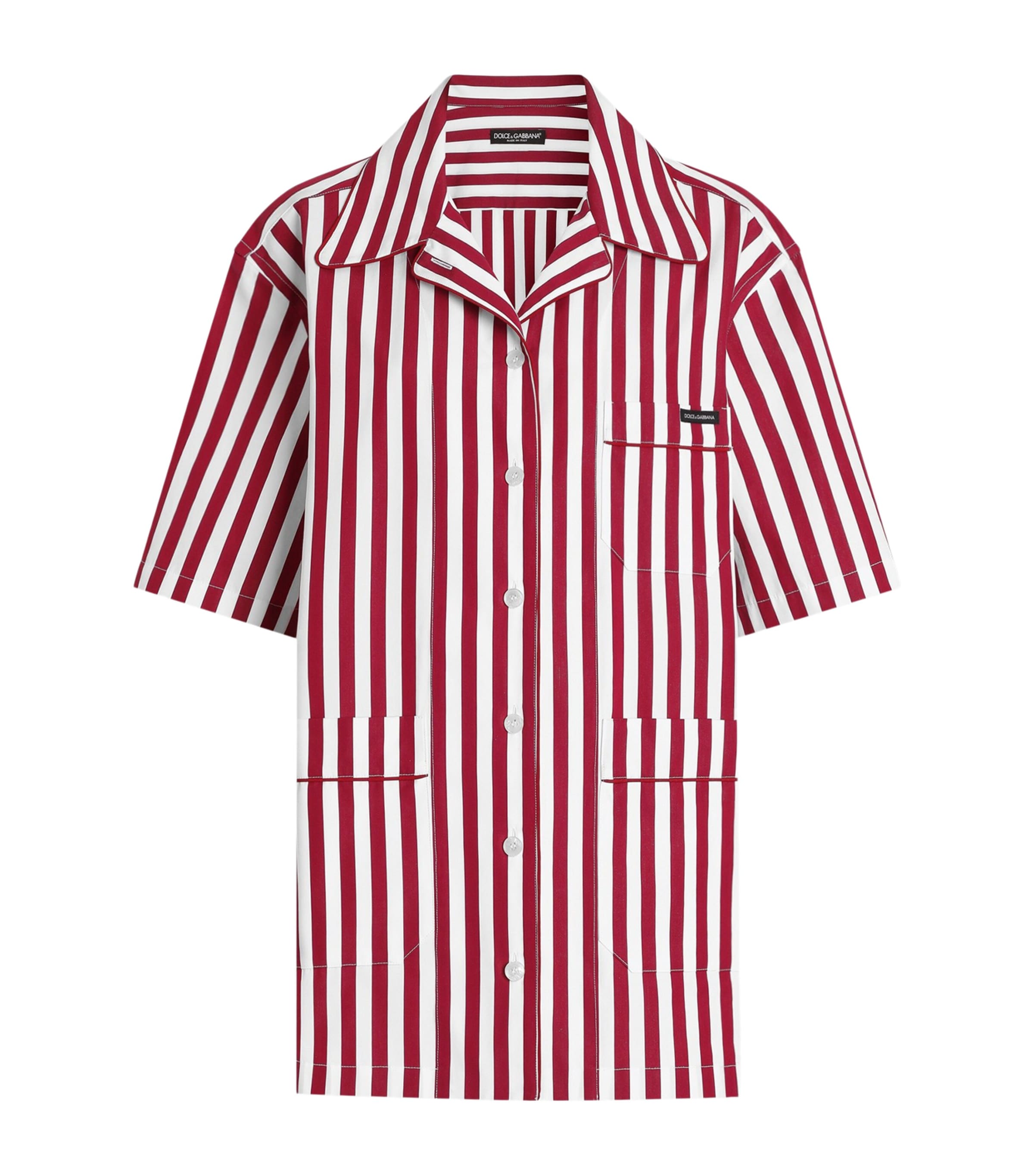 Dolce&Gabbana Womens Cotton-Silk Stripe Oversized Shirt Stri